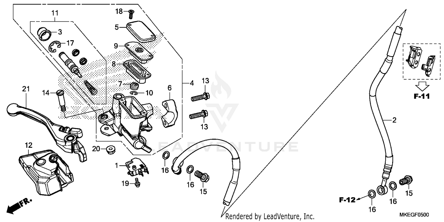 FRONT BRAKE MASTER       CYLINDER