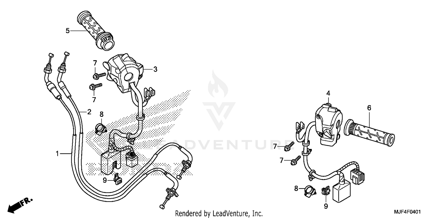HANDLE LEVER + SWITCH + CABLE (2)