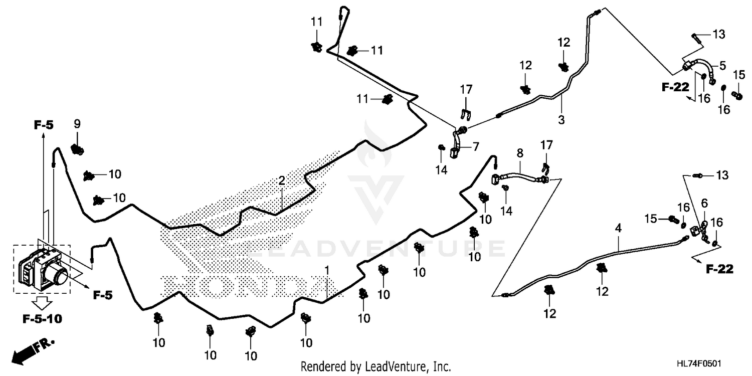 REAR BRAKE PIPE@REAR     BRAKE HOSE (1)