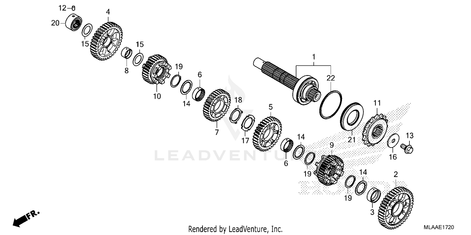 TRANSMISSION             (COUNTERSHAFT)           (CMX1100D/D2)