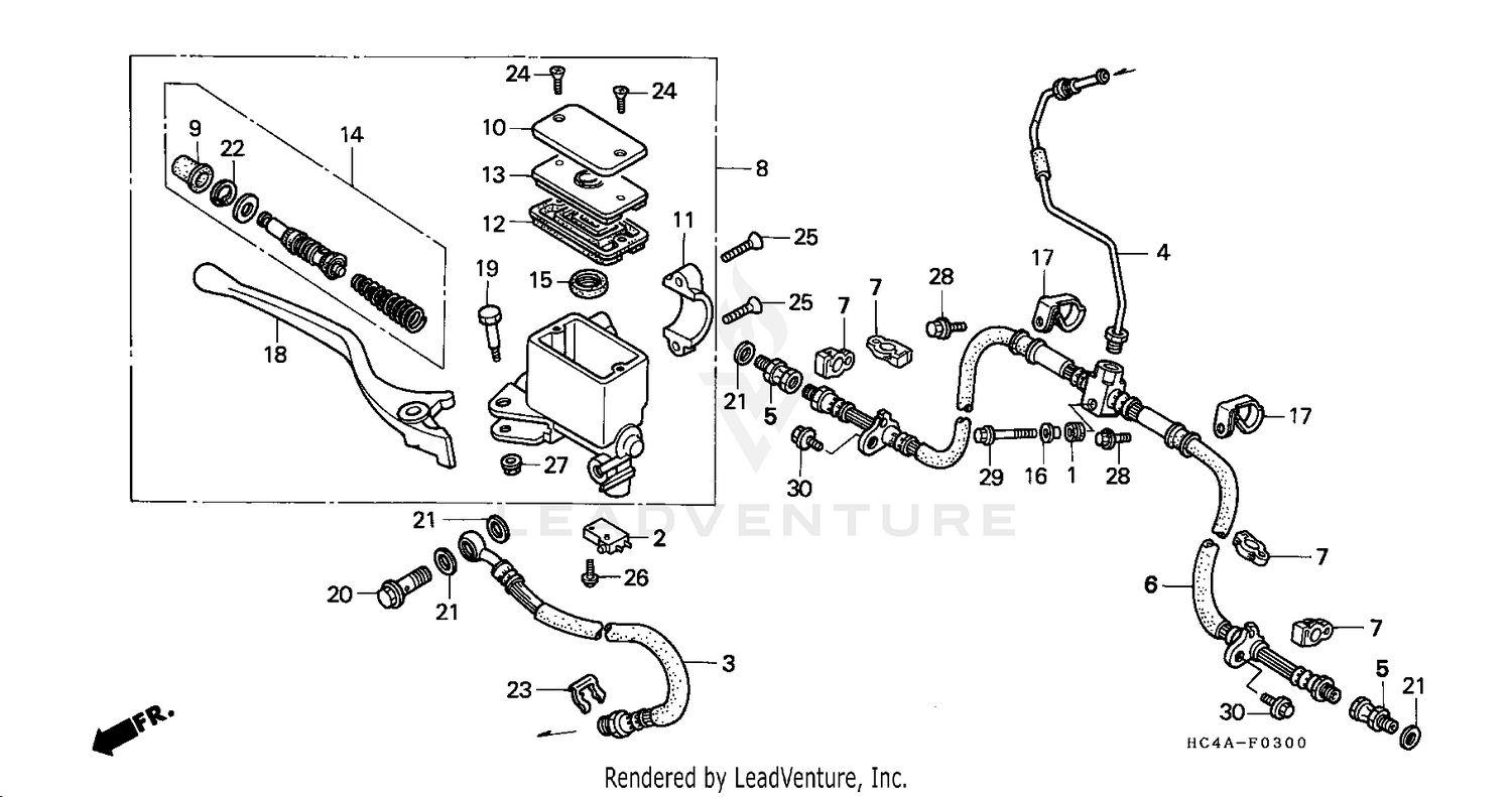 TRX300 FRONT BRAKE MASTER CYLINDER 92