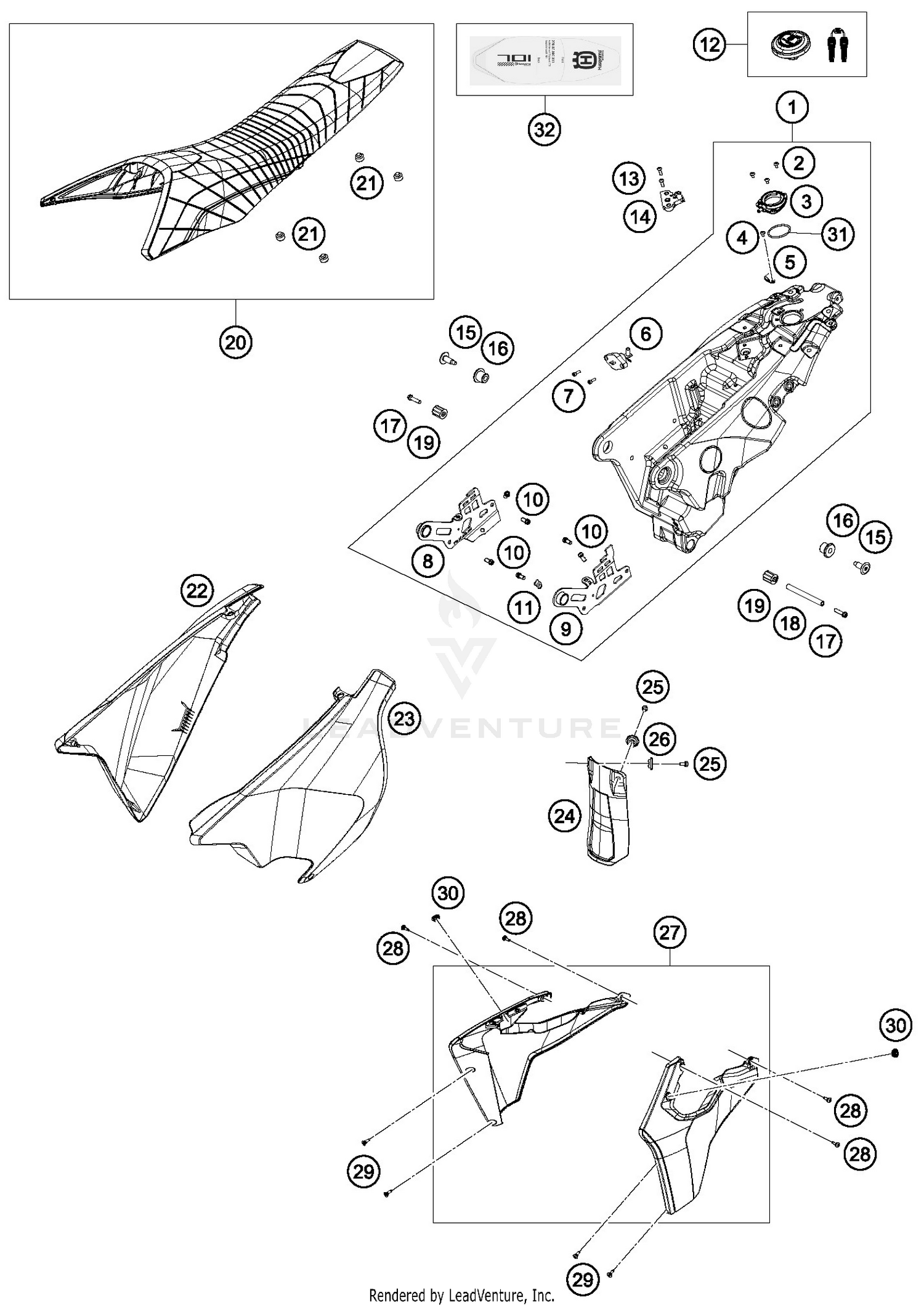 Tank, Seat, Cover