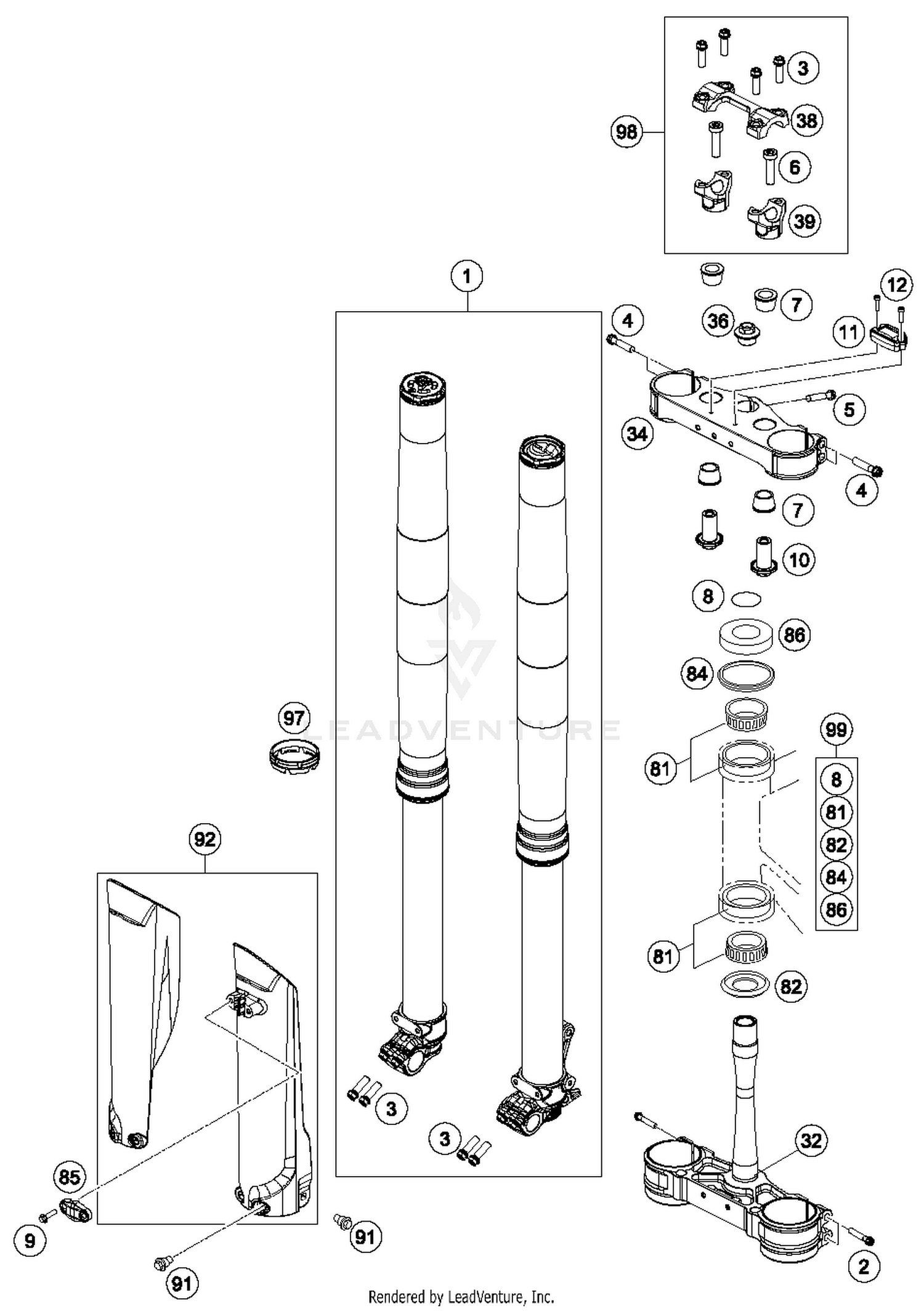 Front Fork, Triple Clamp
