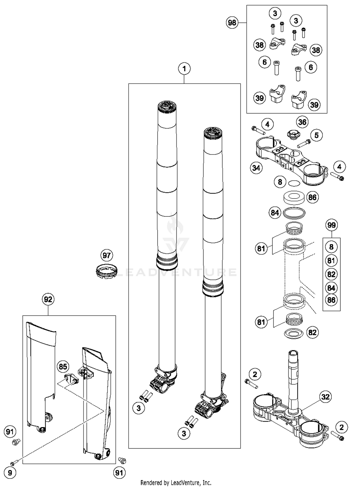 Front Fork, Triple Clamp