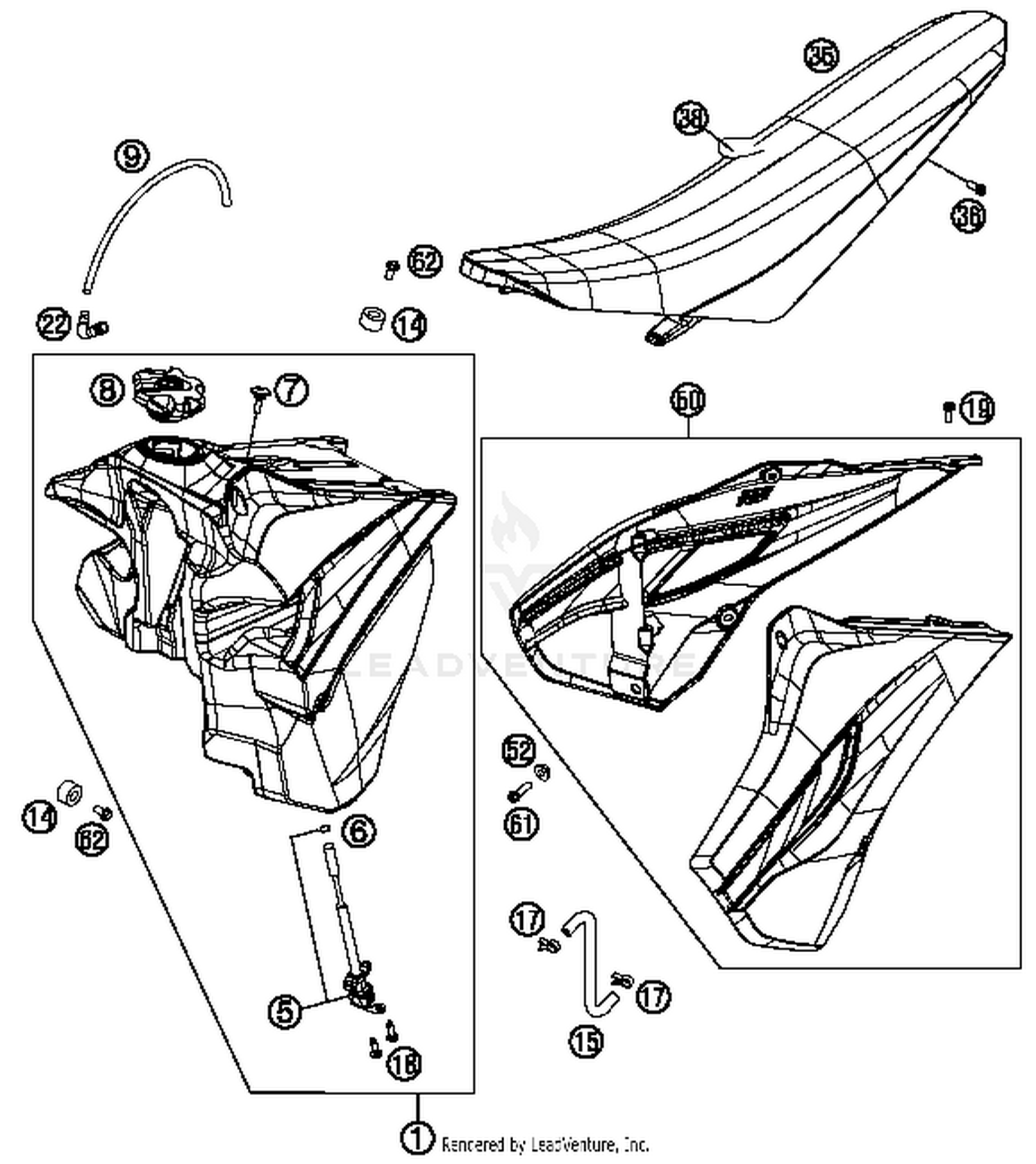 Tank, Seat, Cover