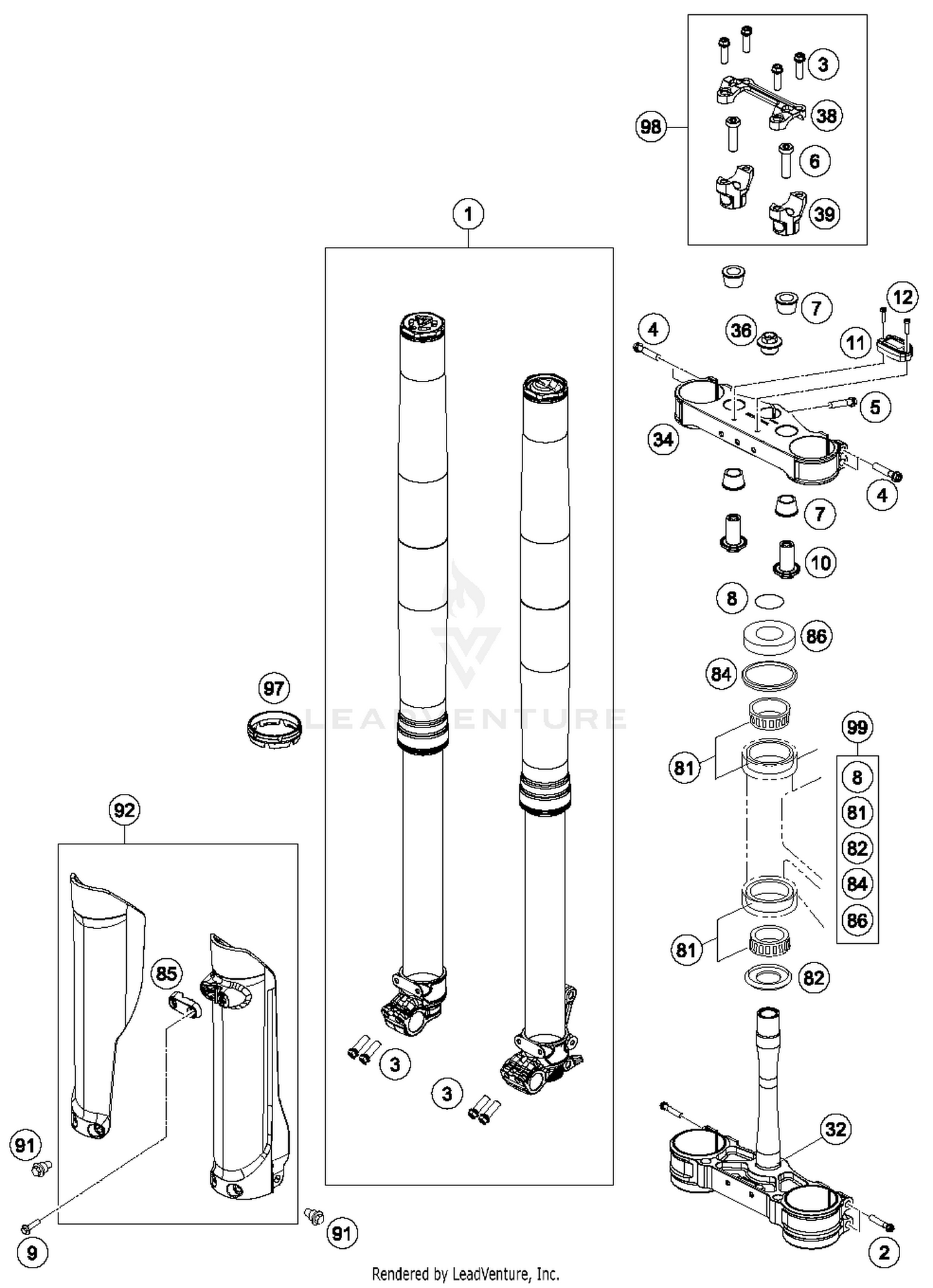 Front Fork, Triple Clamp