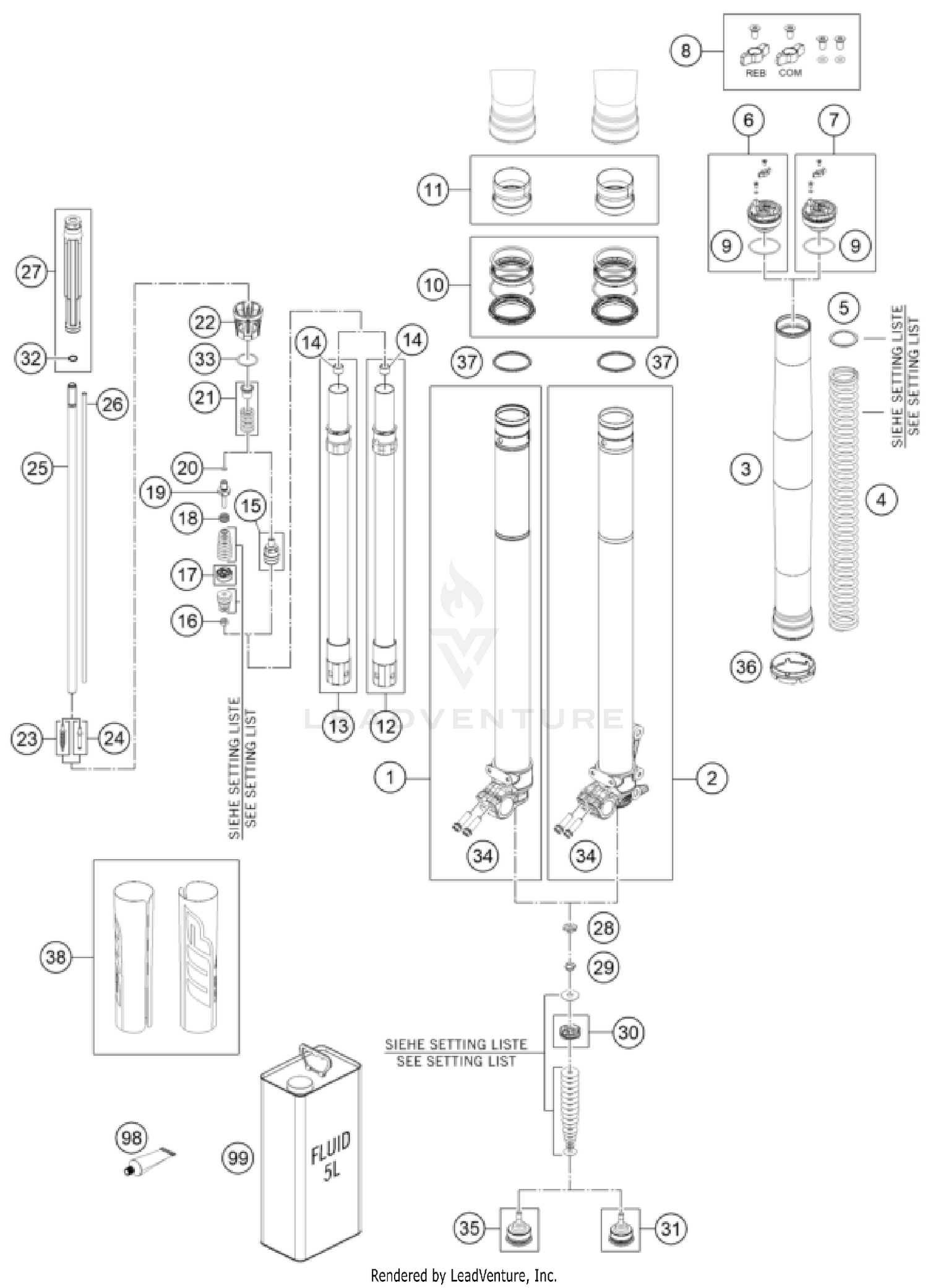 FRONT FORK DISASSEMBLED