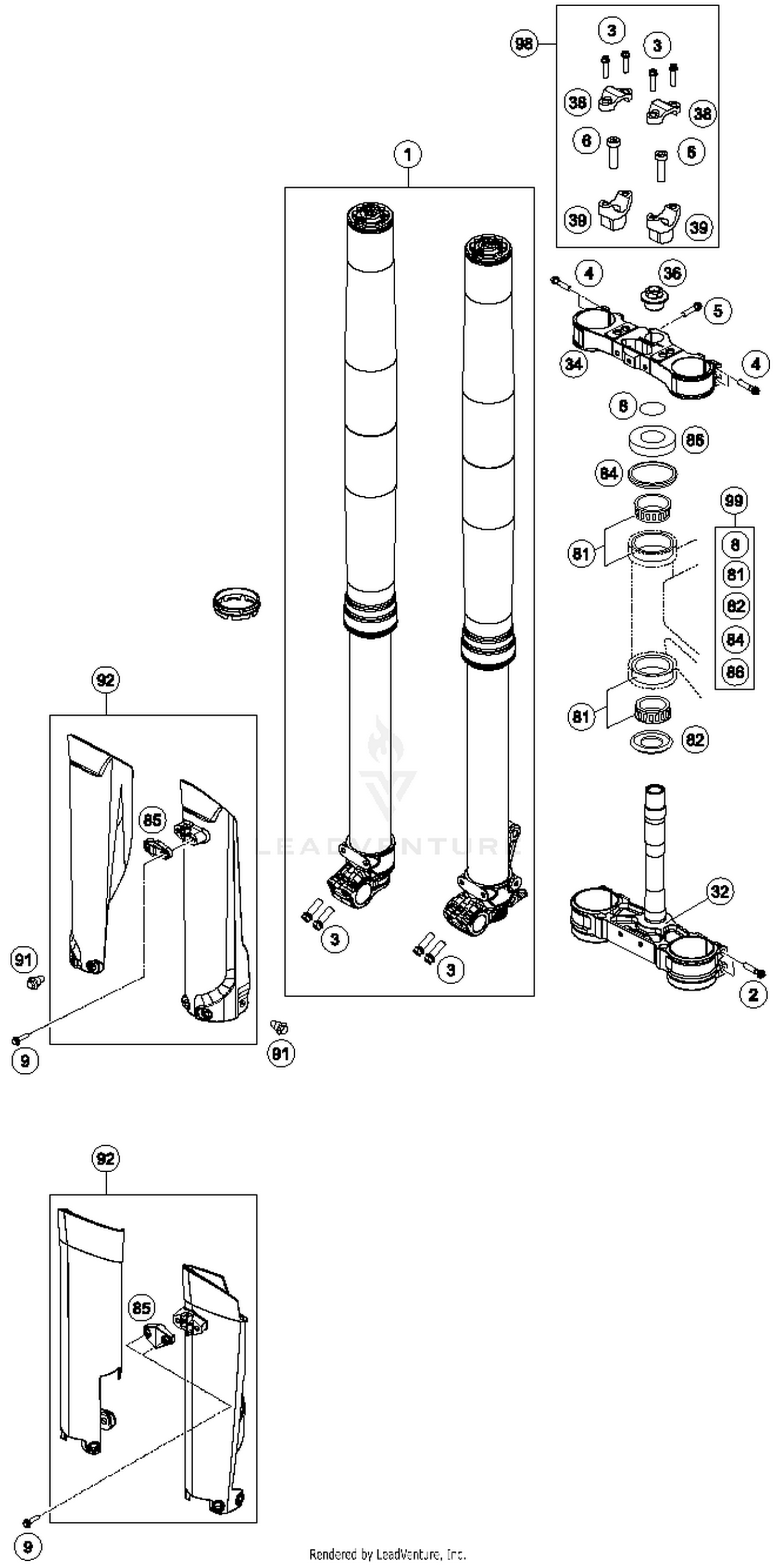 Front Fork, Triple Clamp
