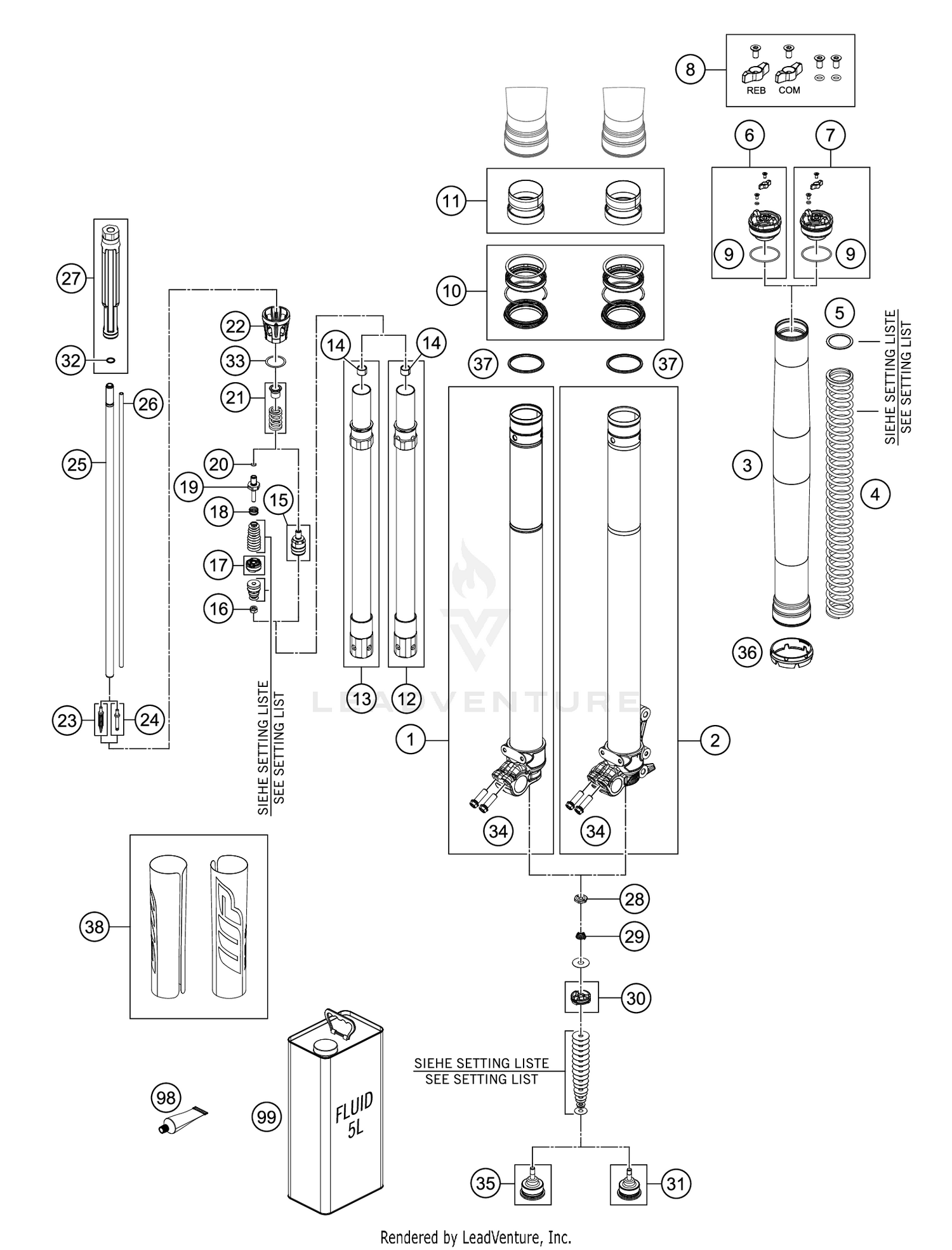 FRONT FORK DISASSEMBLED