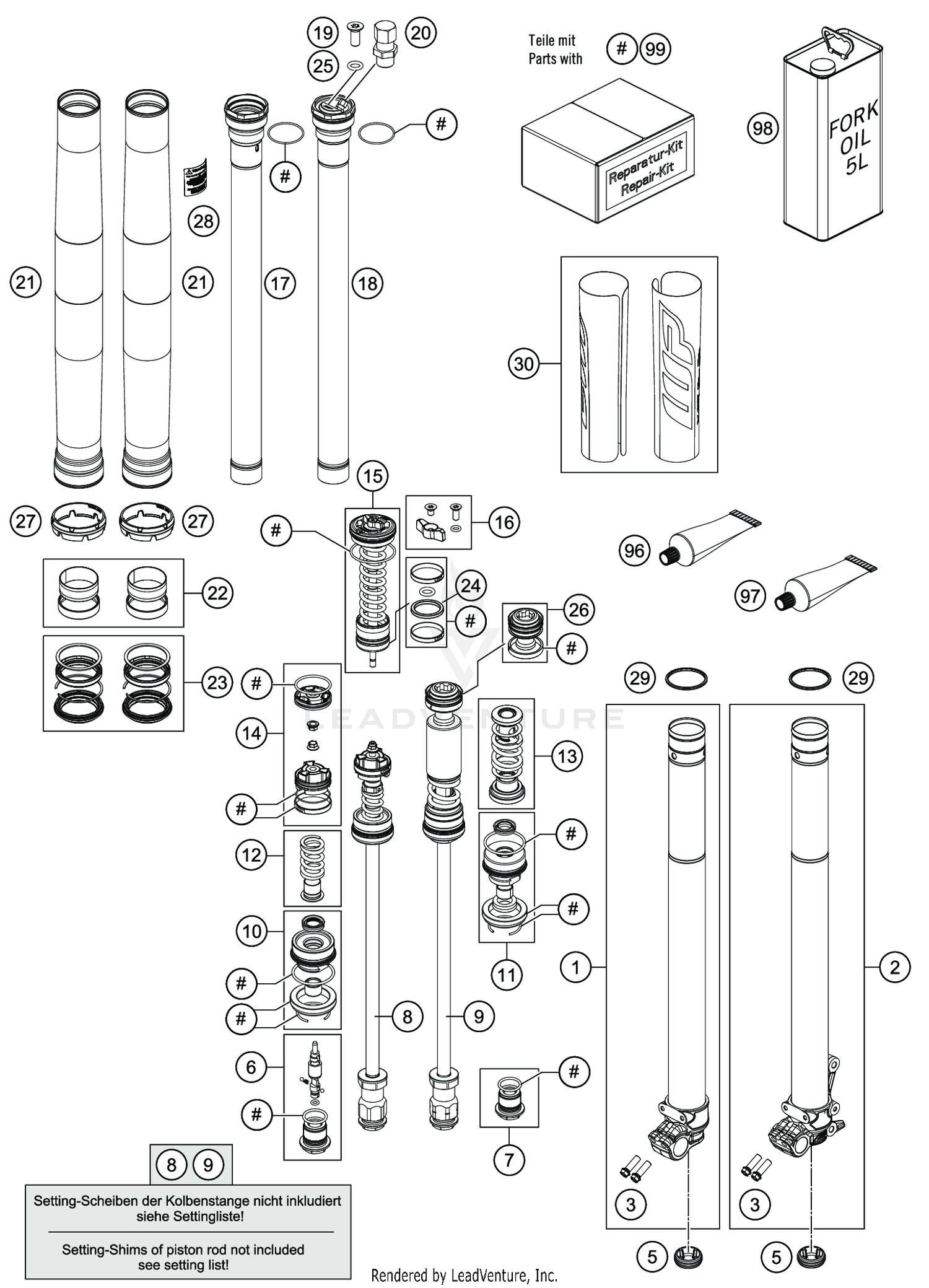 FRONT FORK DISASSEMBLED