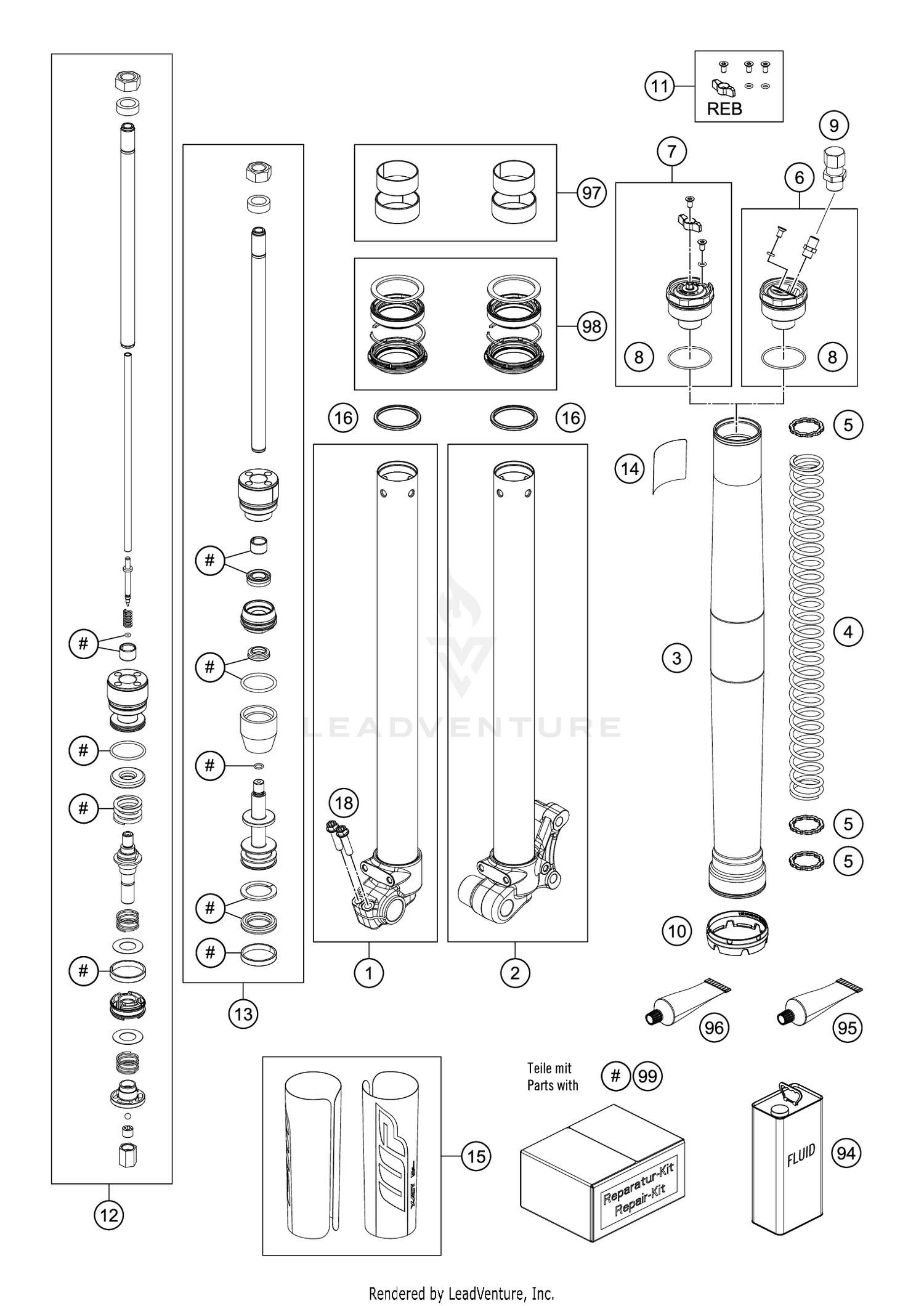FRONT FORK DISASSEMBLED