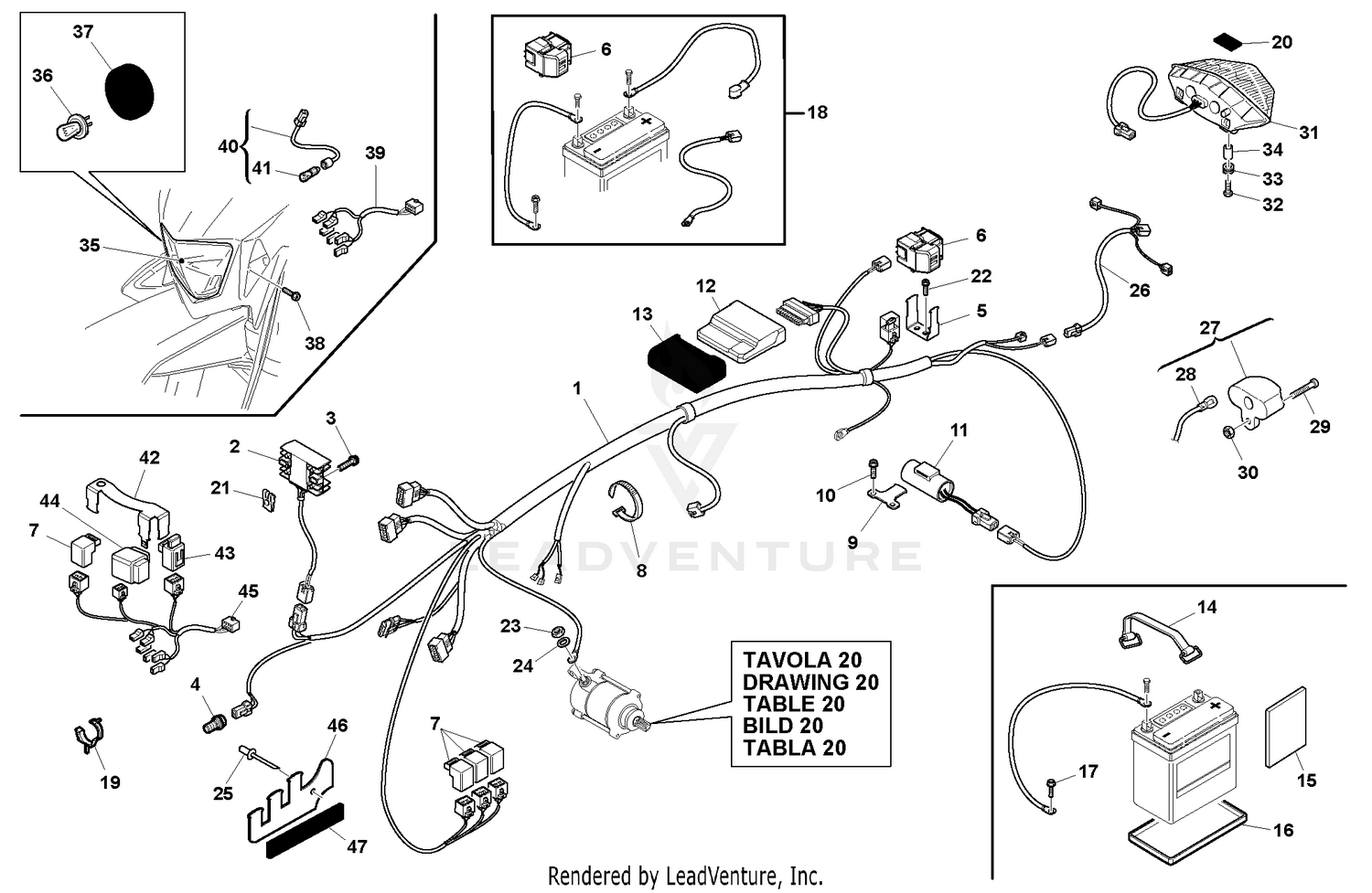 Main Wiring Harness, Electrical Parts