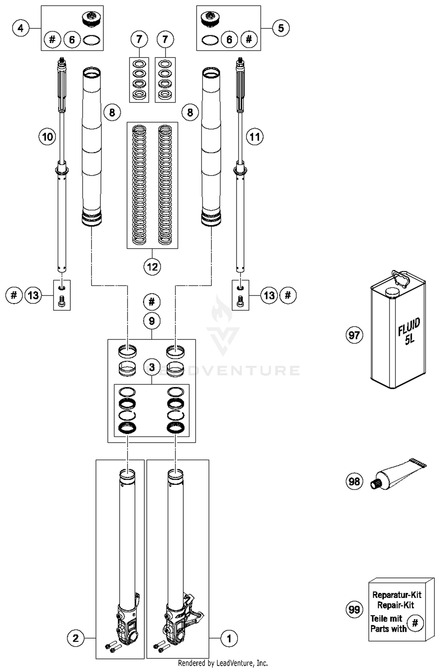 Front Fork Disassembled