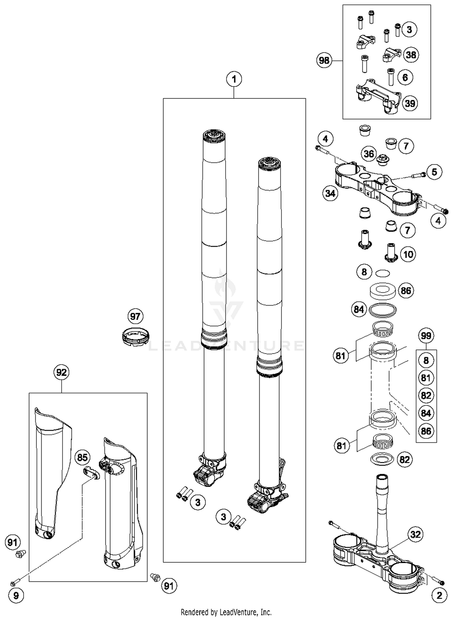 Front Fork, Triple Clamp