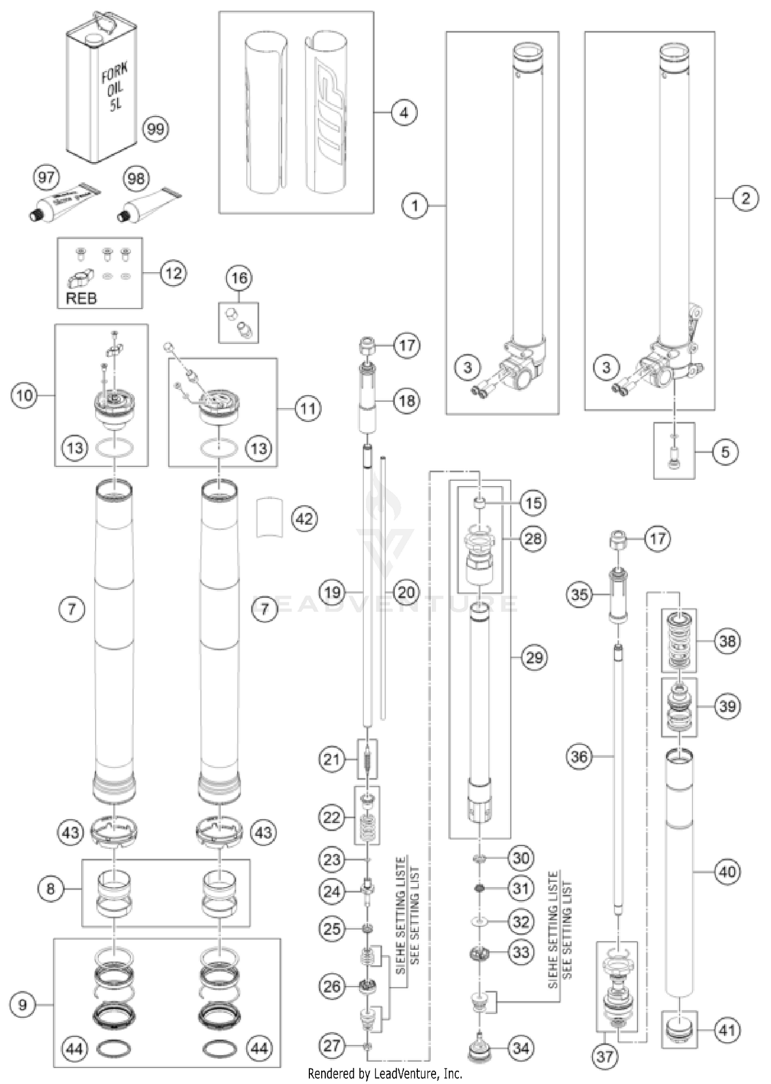 FRONT FORK DISASSEMBLED