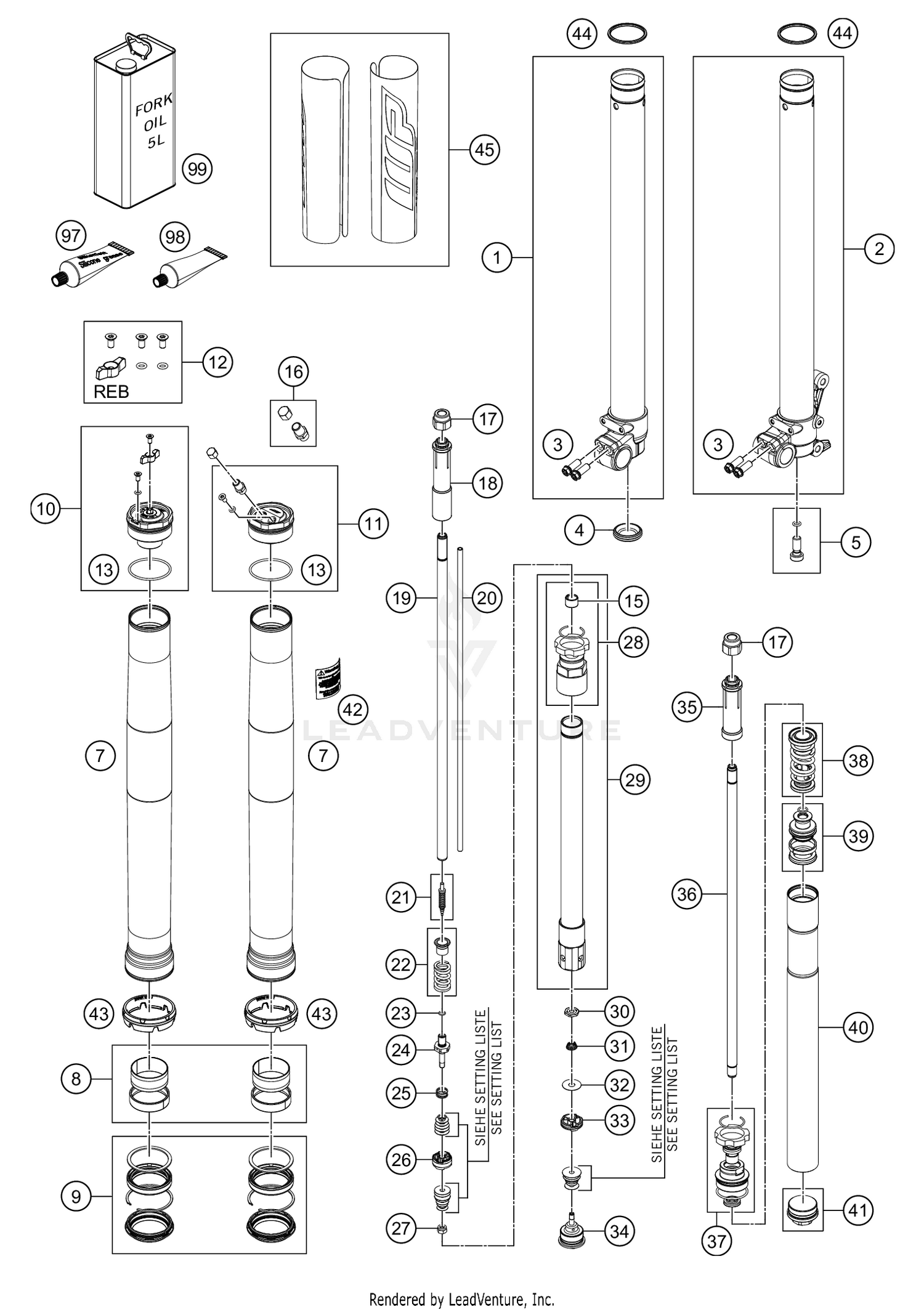 FRONT FORK DISASSEMBLED