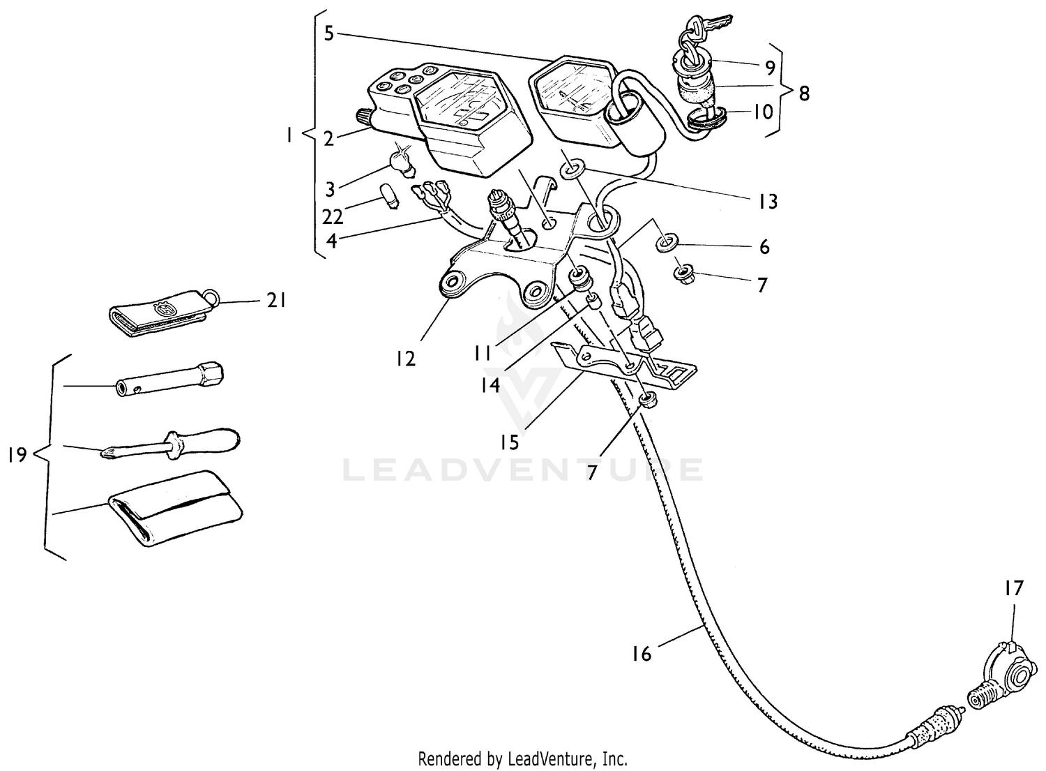 Speedometer, Tools Bag - Compte Kilometers
