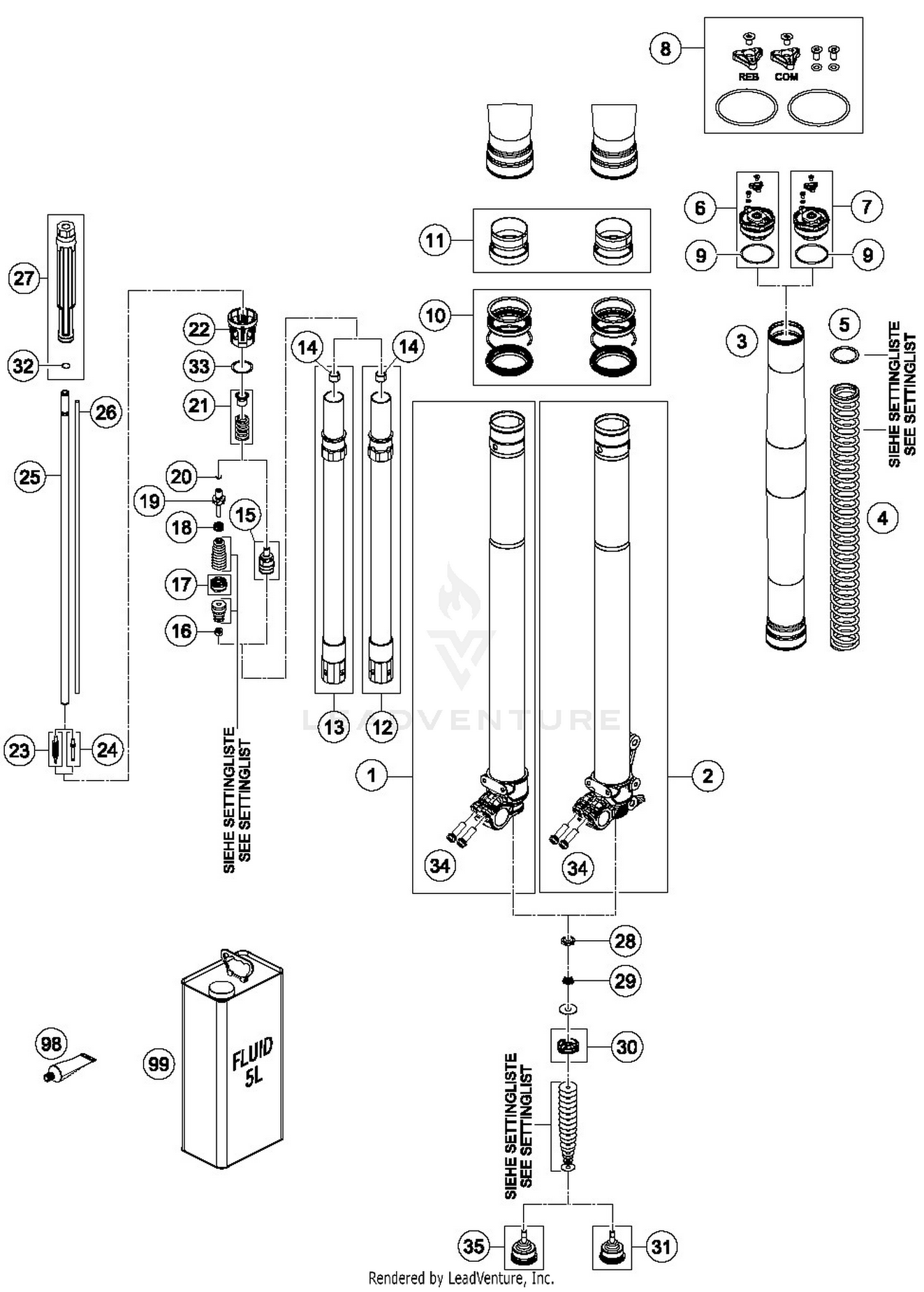 FRONT FORK DISASSEMBLED