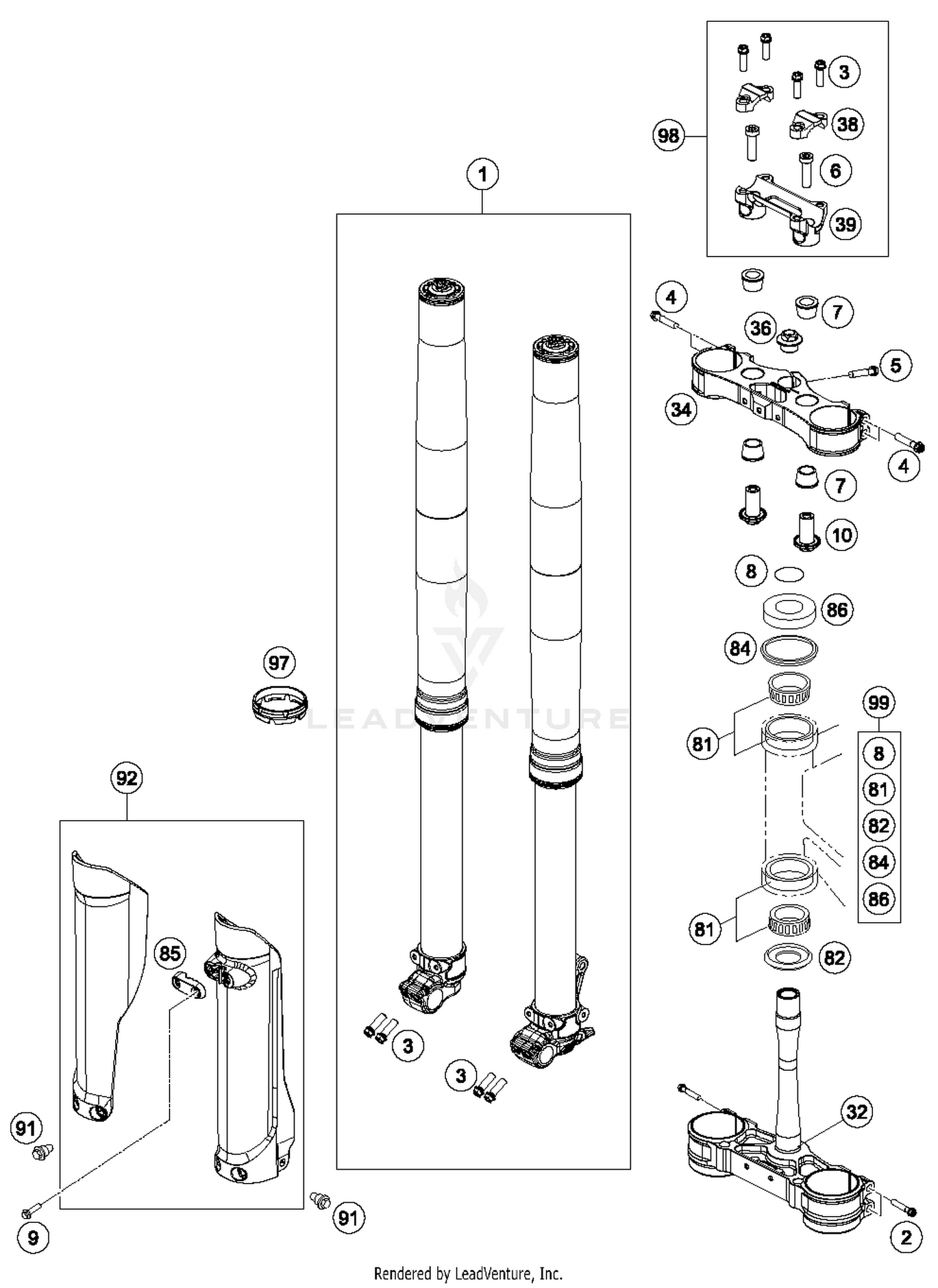 Front Fork, Triple Clamp