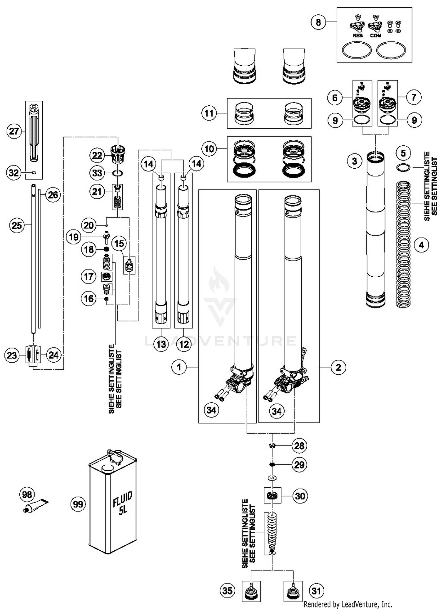 FRONT FORK DISASSEMBLED