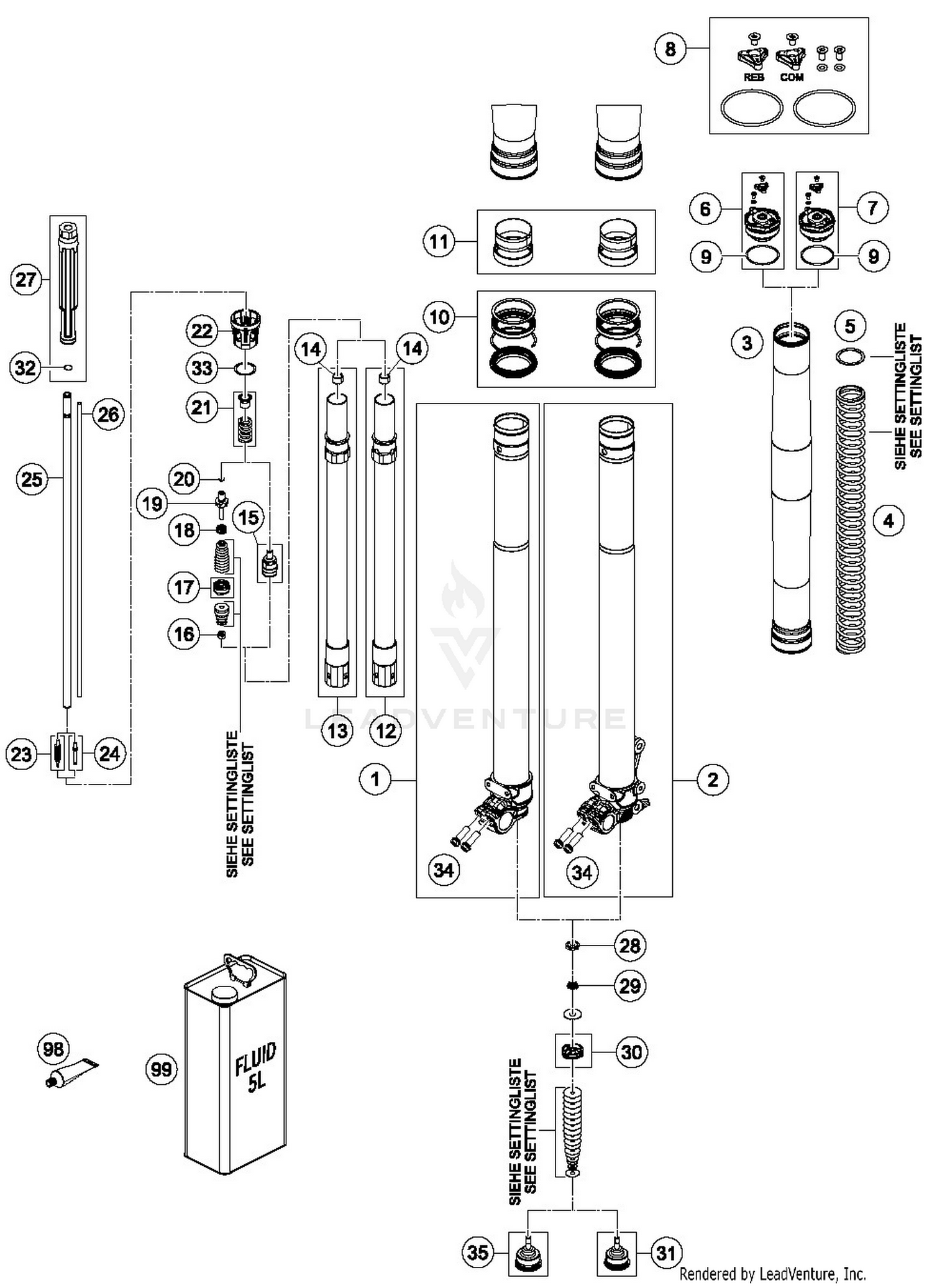 FRONT FORK DISASSEMBLED
