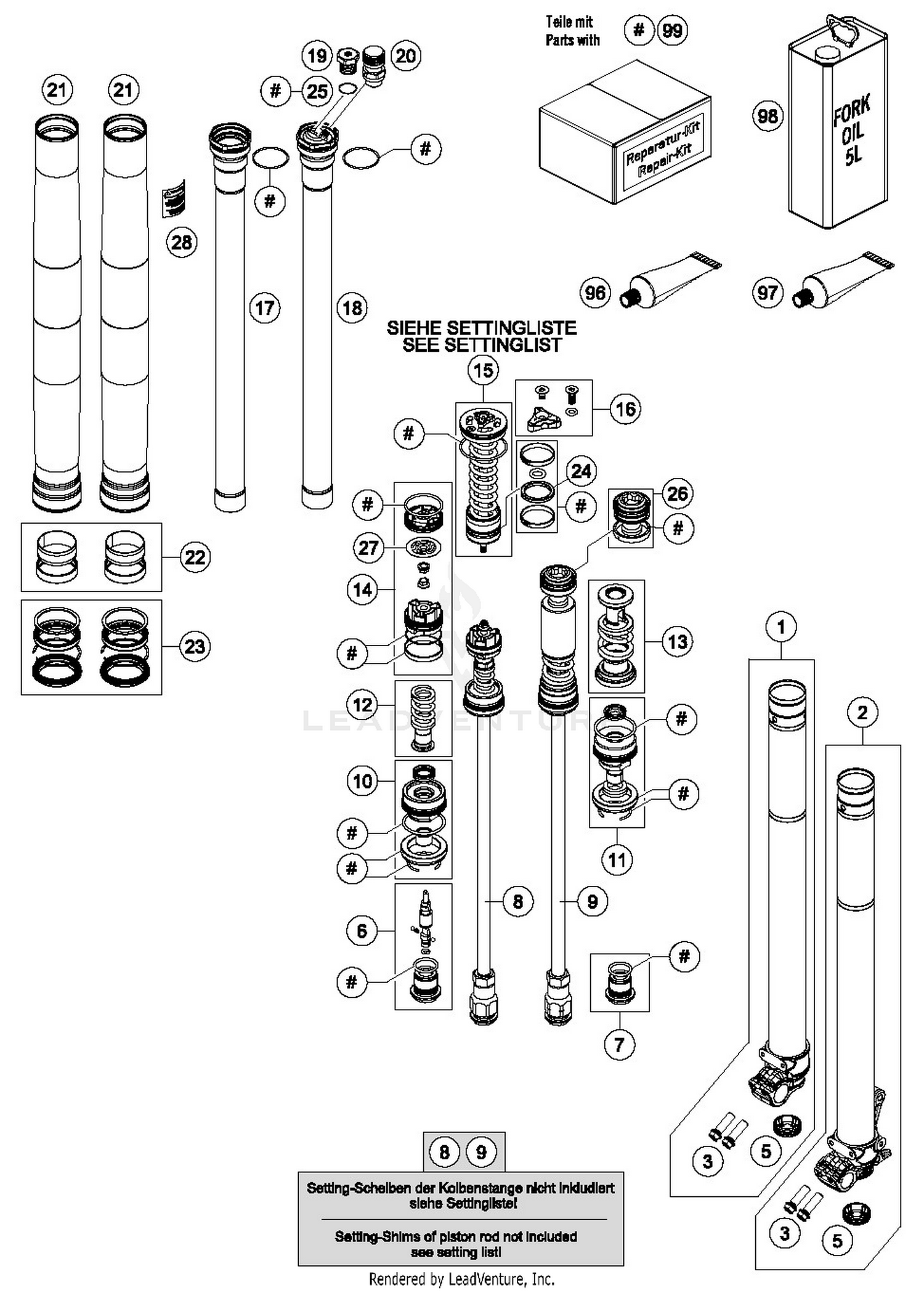 FRONT FORK DISASSEMBLED