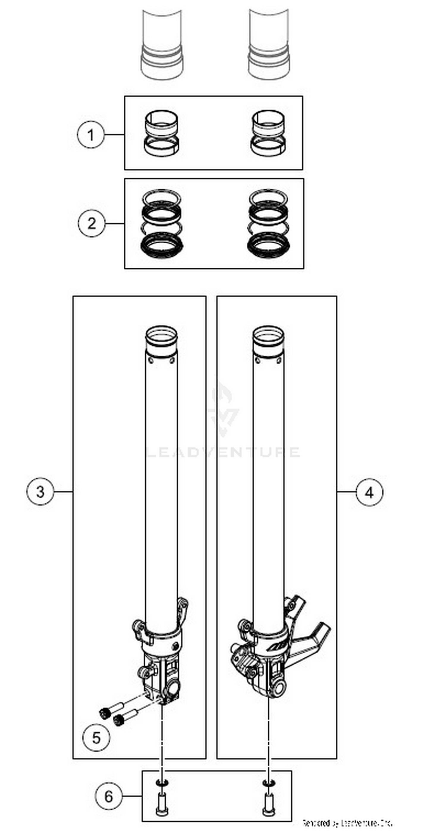 FRONT FORK DISASSEMBLED