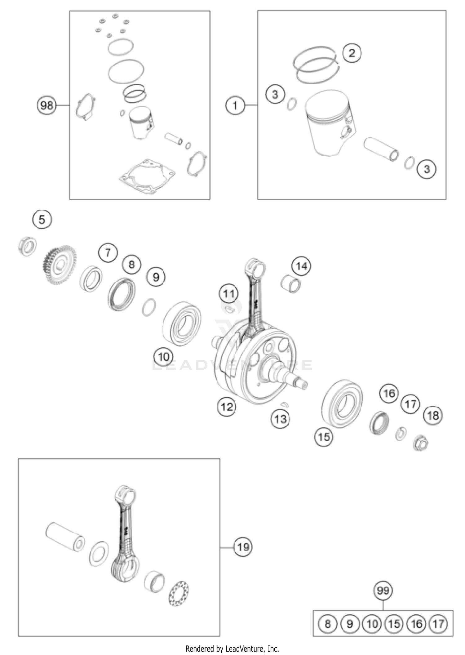 CRANKSHAFT, PISTON