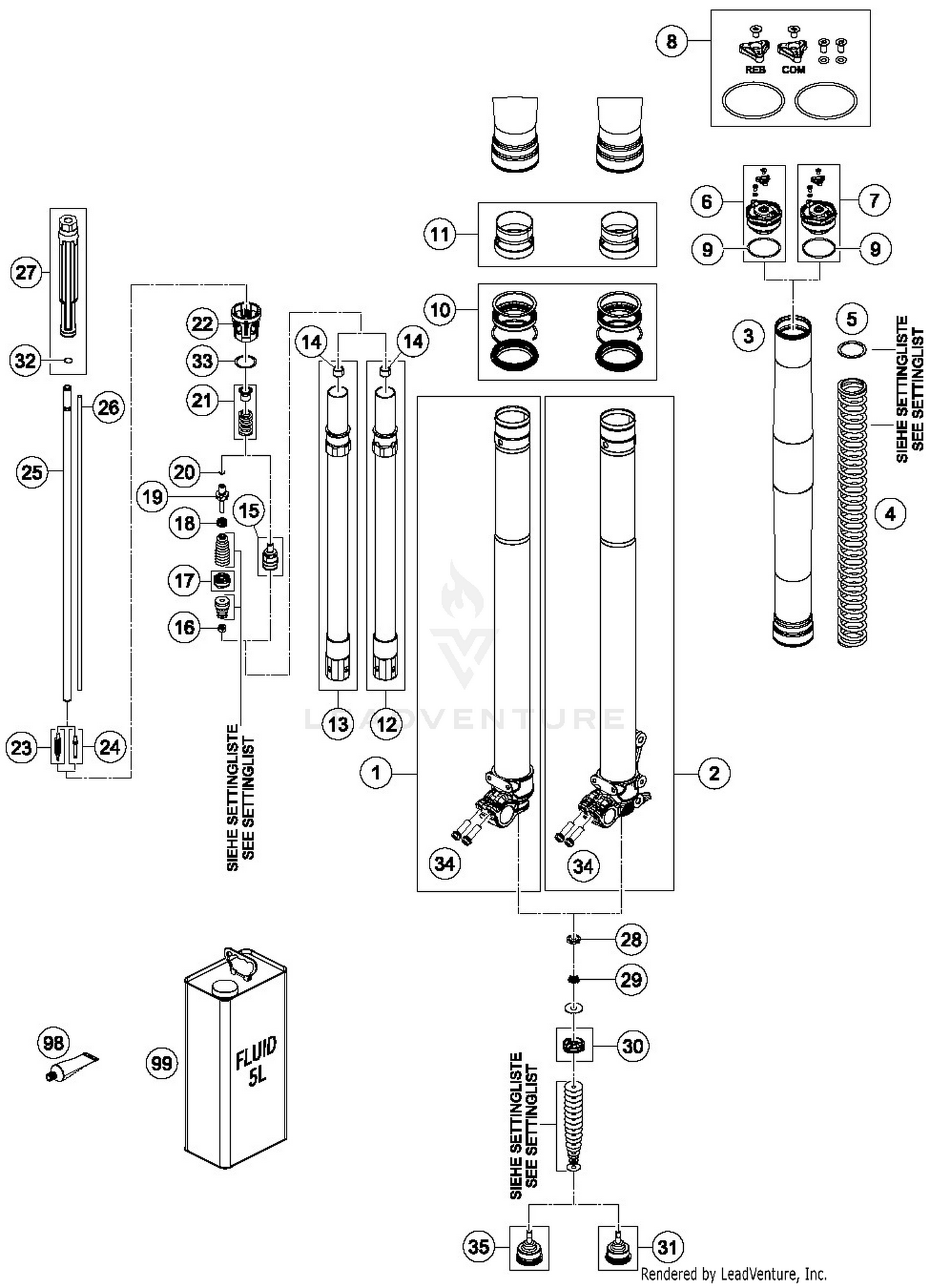 FRONT FORK DISASSEMBLED
