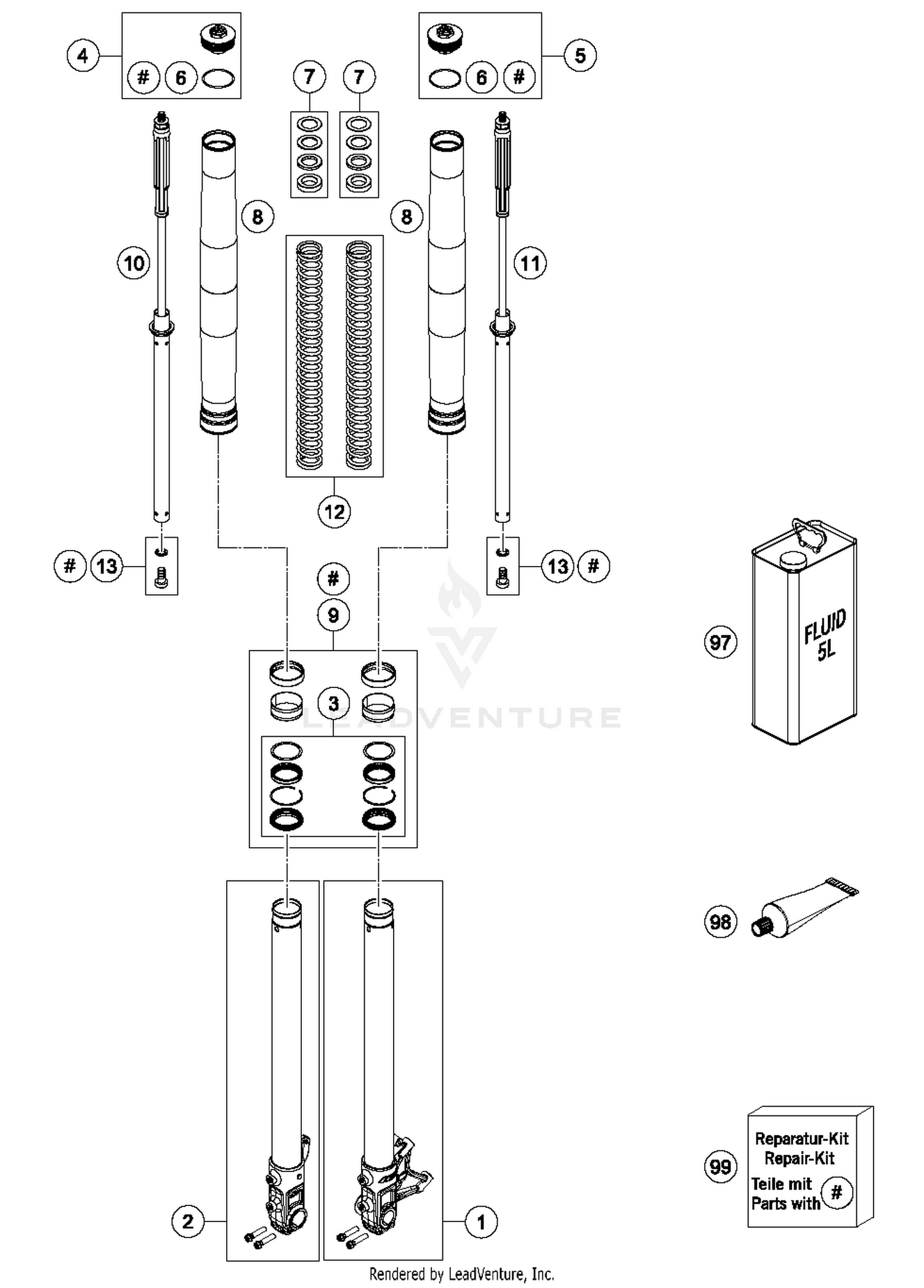 Front Fork Disassembled