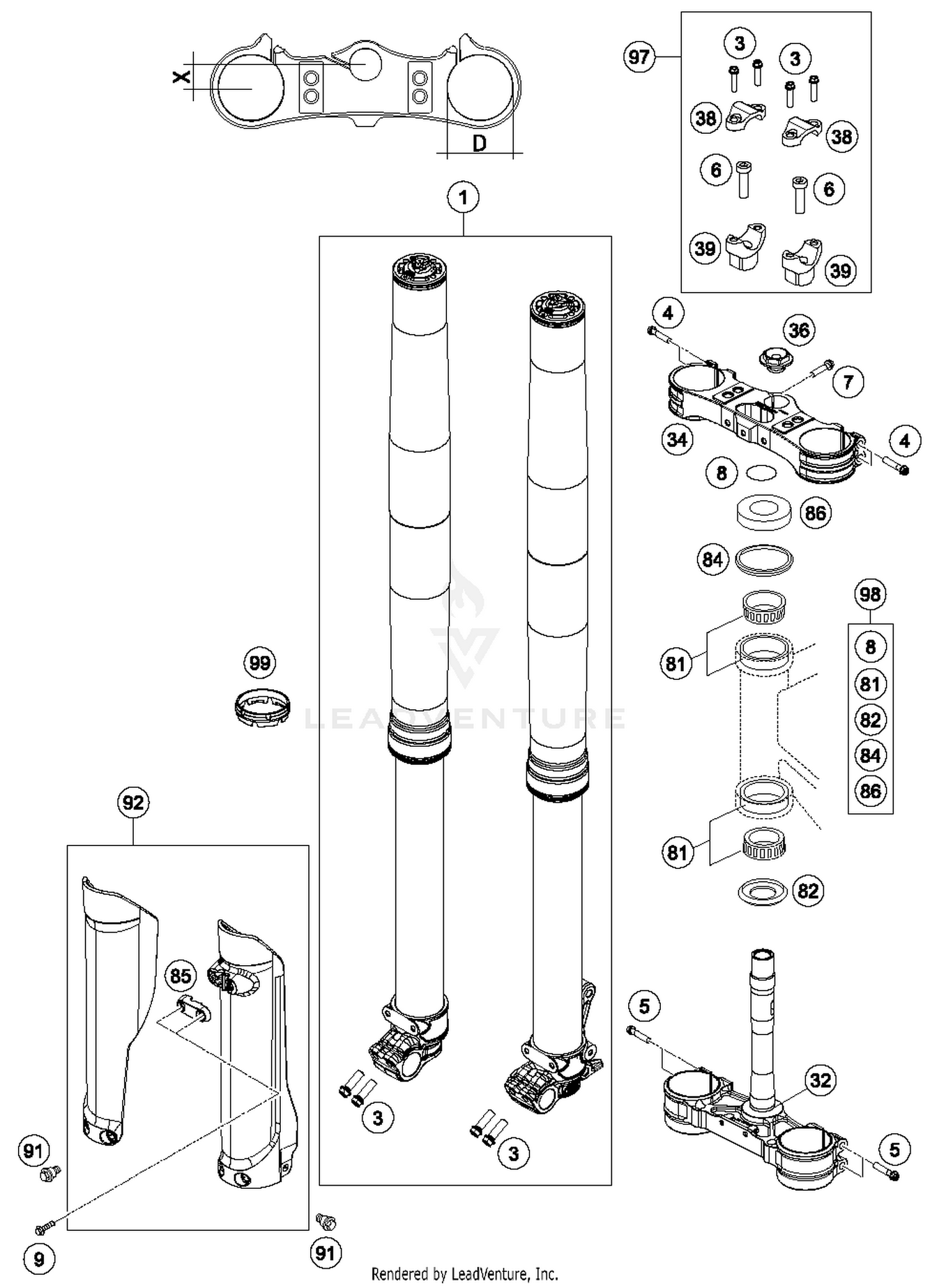 Front Fork, Triple Clamp
