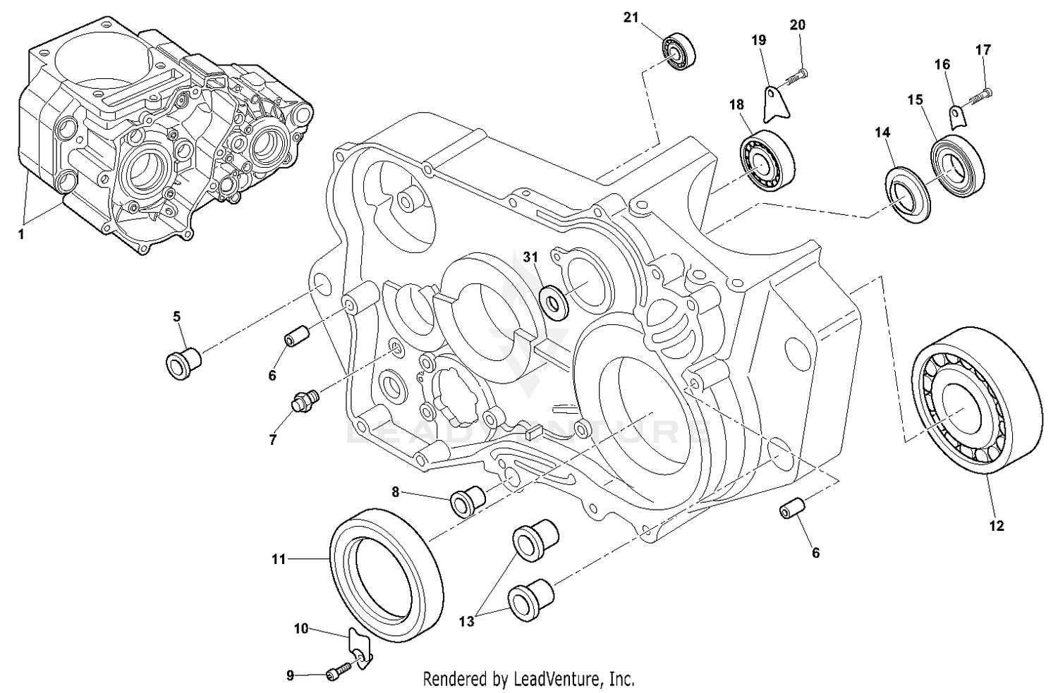 R.H. Half Crankcase Carter G.