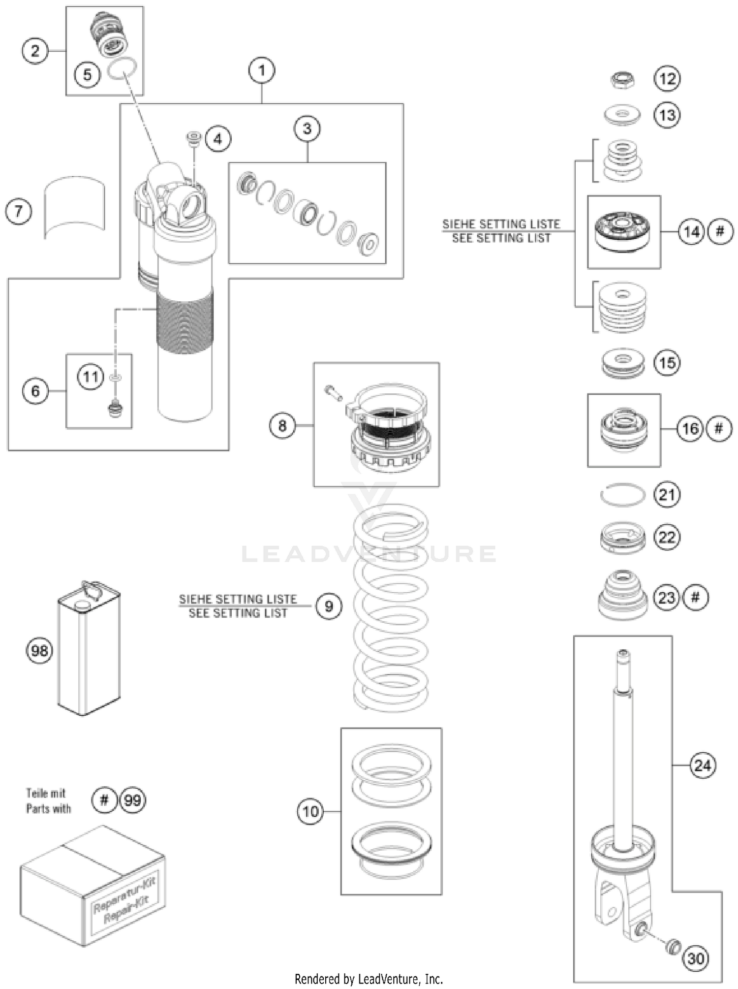 SHOCK ABSORBER DISASSEMBLED