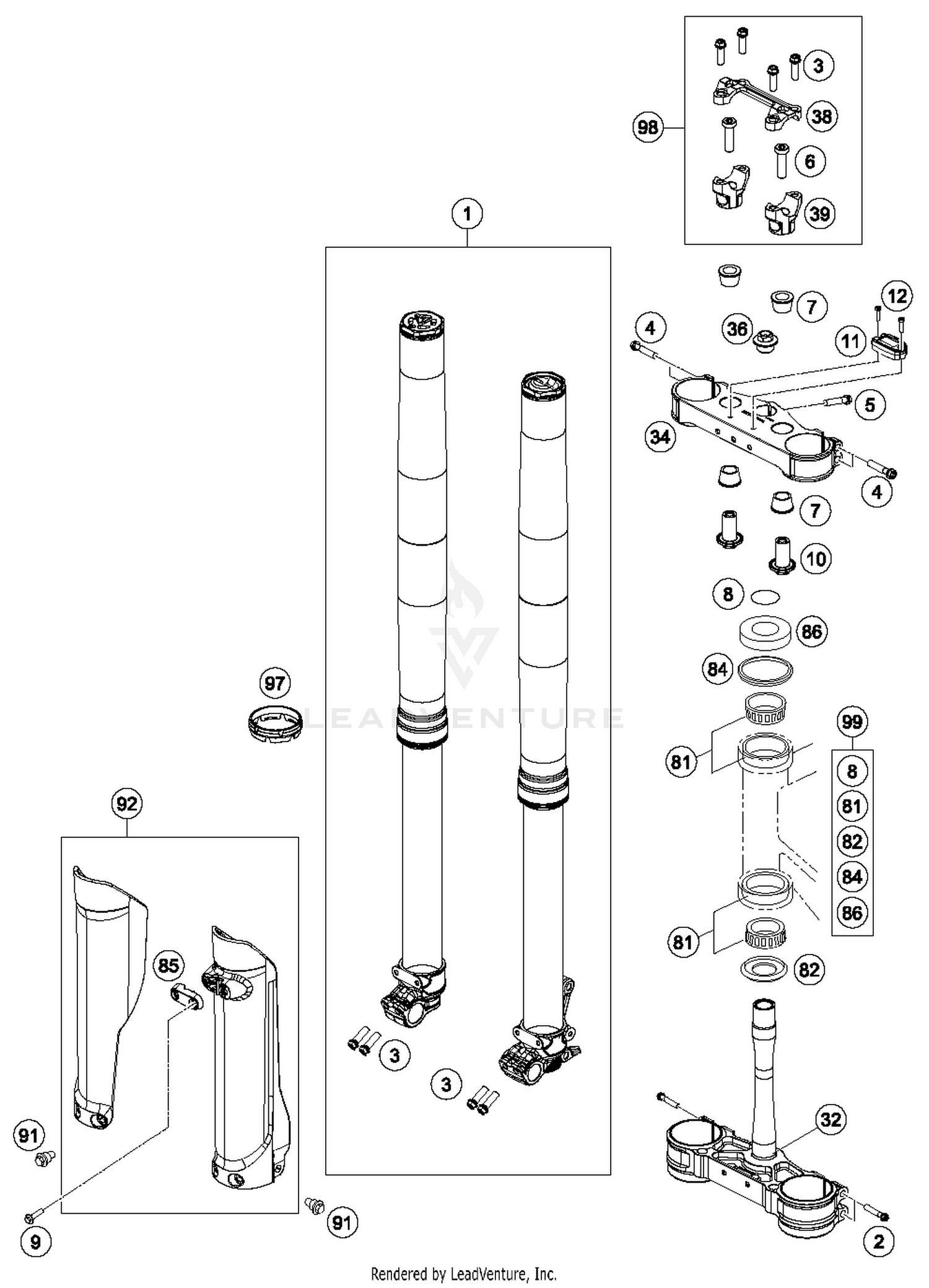 Front Fork, Triple Clamp