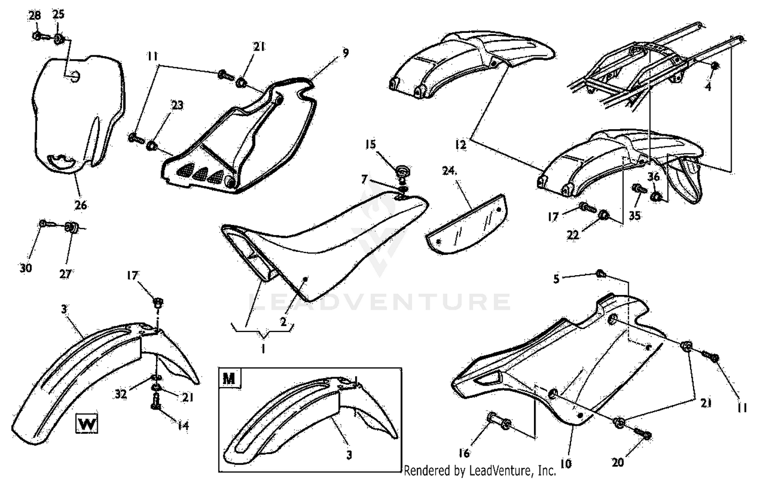 Panel, Fenders, Seat