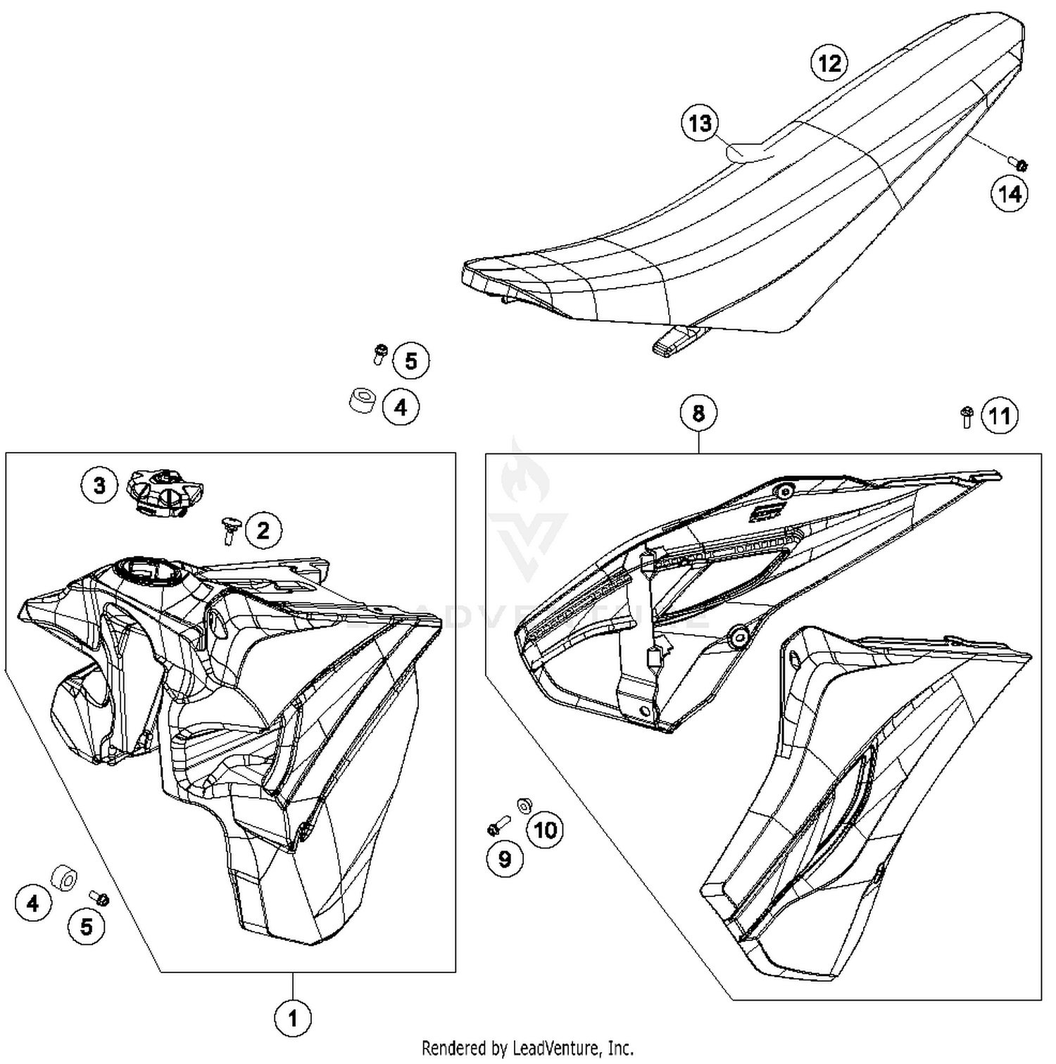 Tank, Seat, Cover