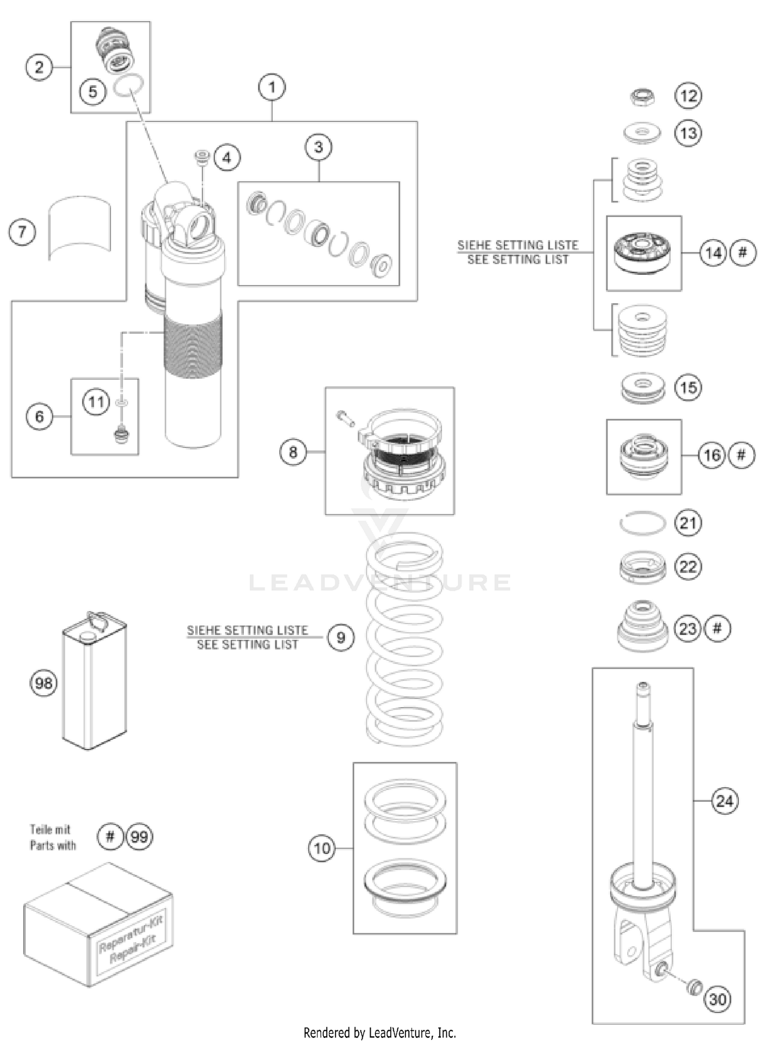 SHOCK ABSORBER DISASSEMBLED