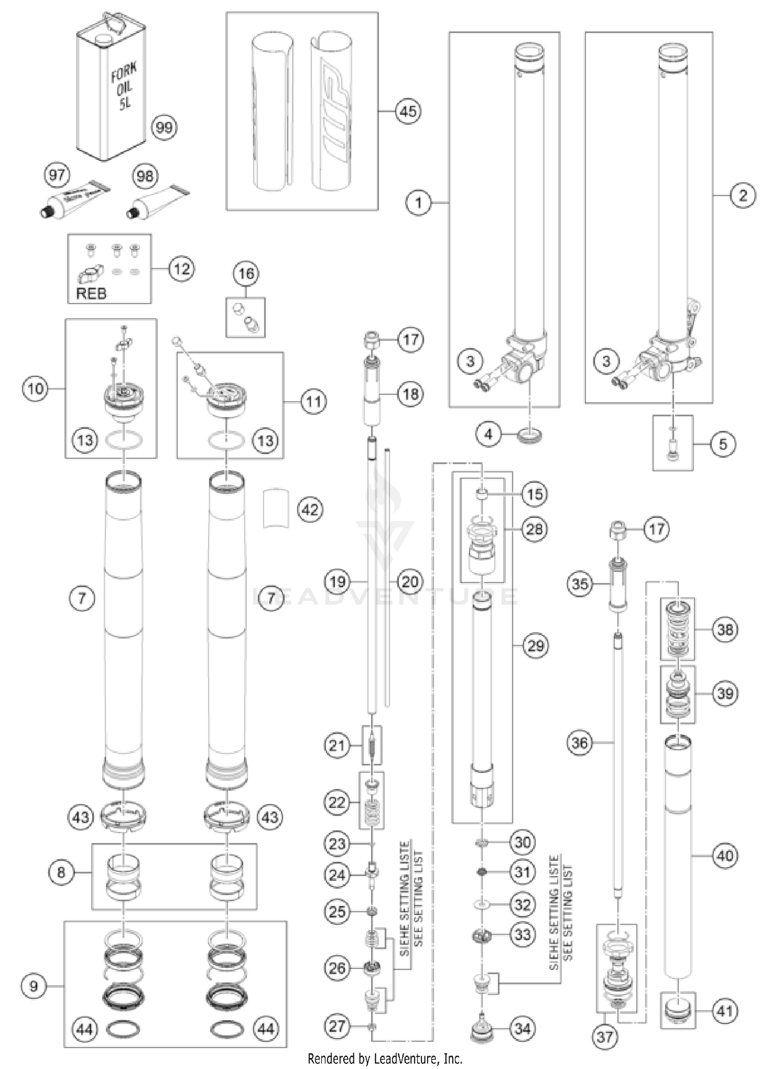 FRONT FORK DISASSEMBLED