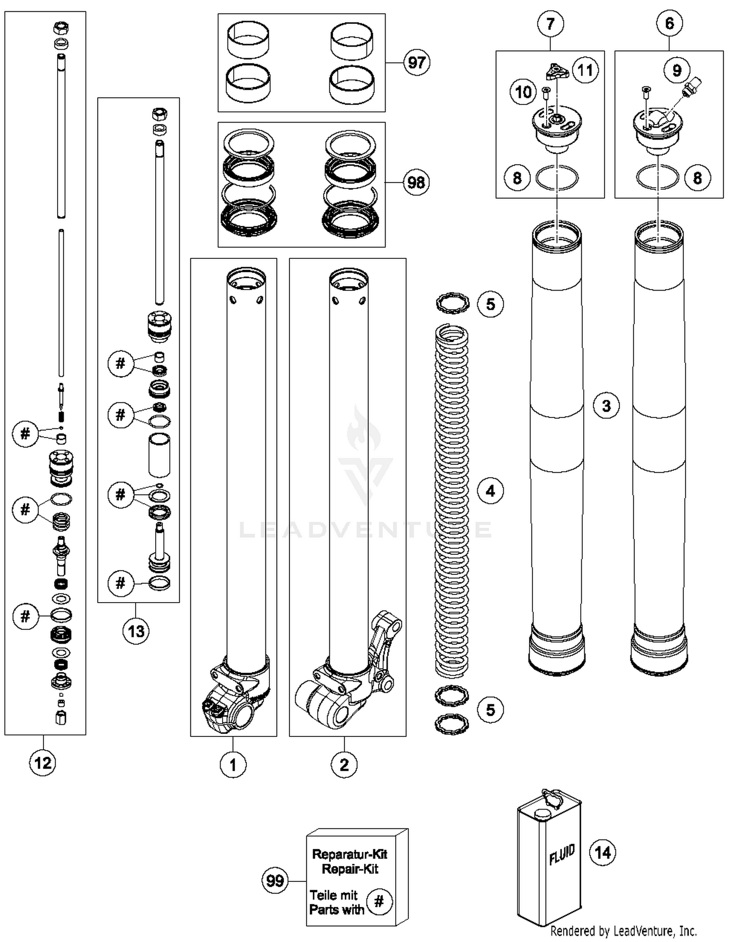 Front Fork Disassembled