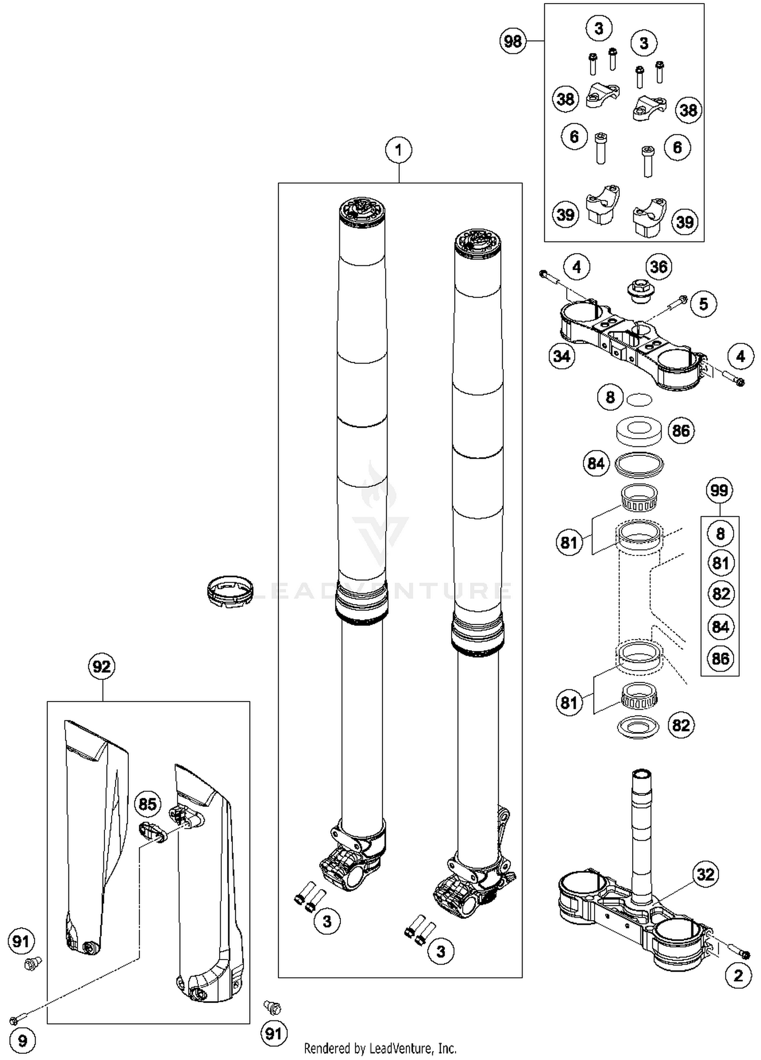 Front Fork, Triple Clamp