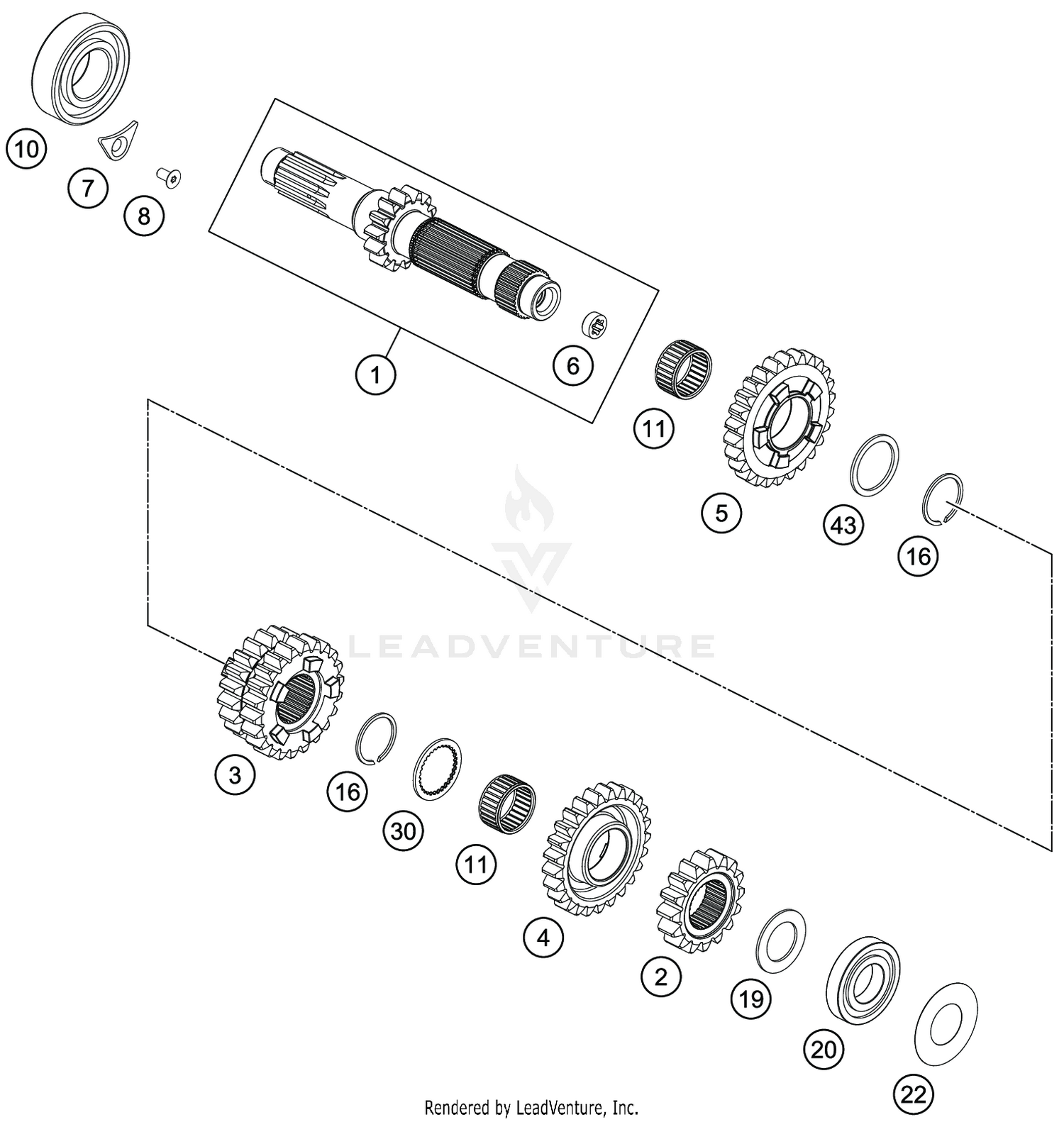 TRANSMISSION I - MAIN SHAFT