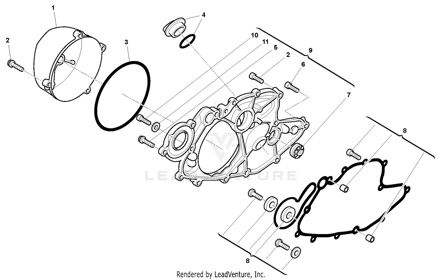 R.H. Half crankcase Covers