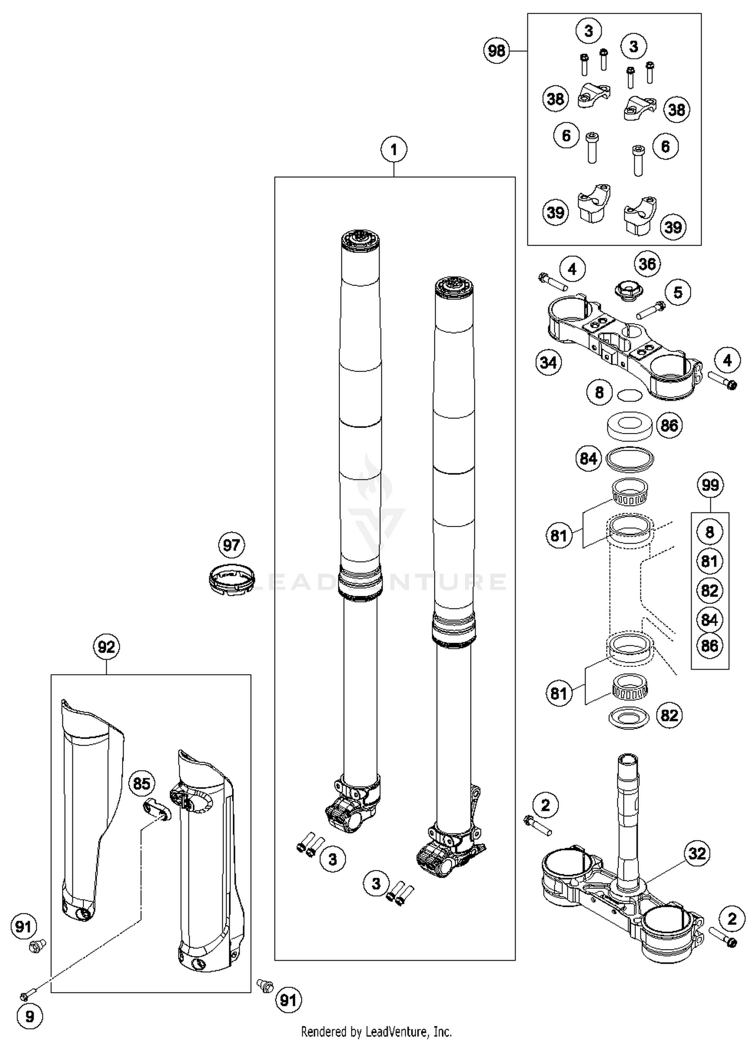 Front Fork, Triple Clamp