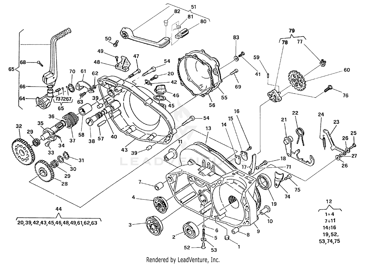 L.H. Half Crankcase, Starting