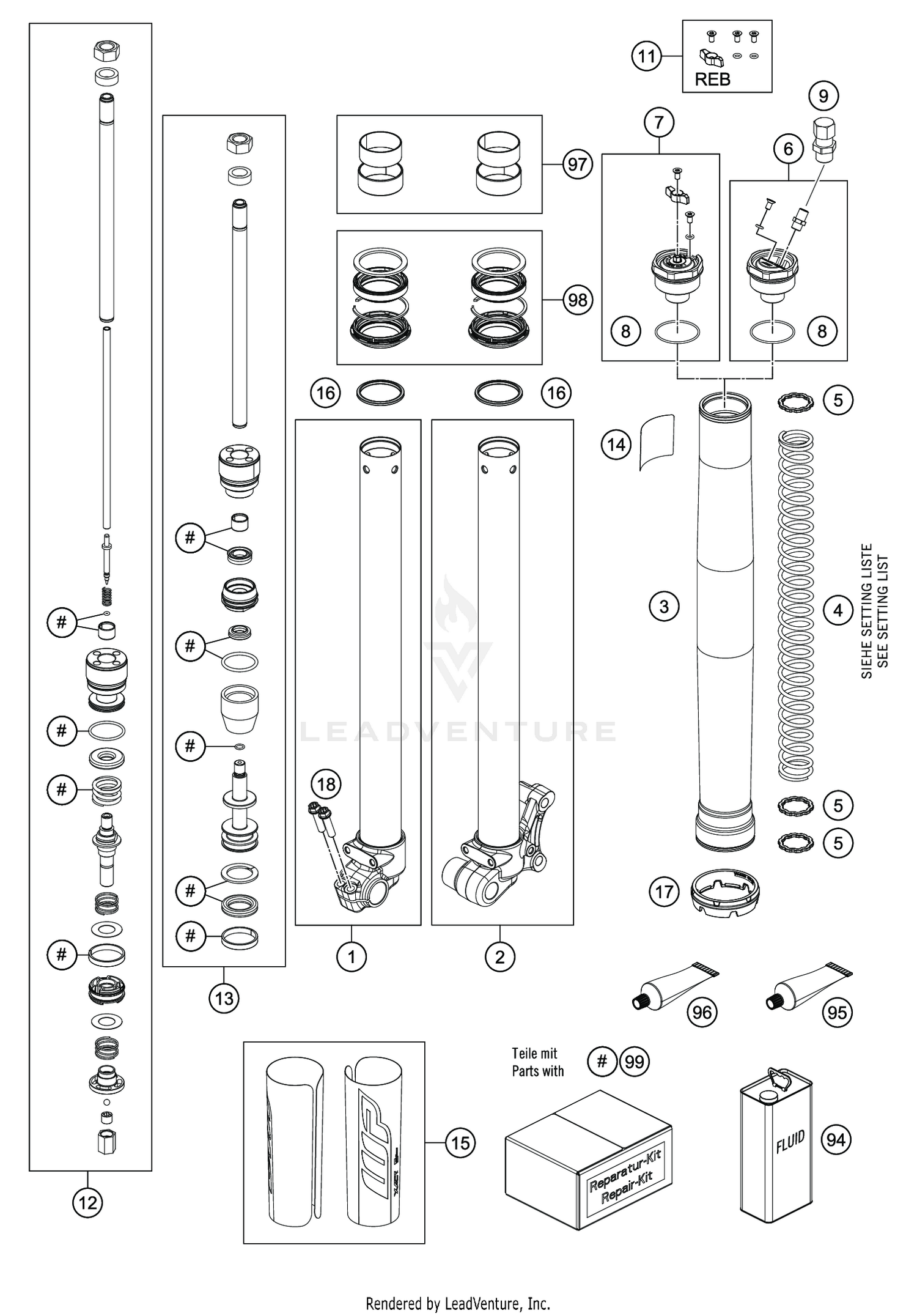 FRONT FORK DISASSEMBLED