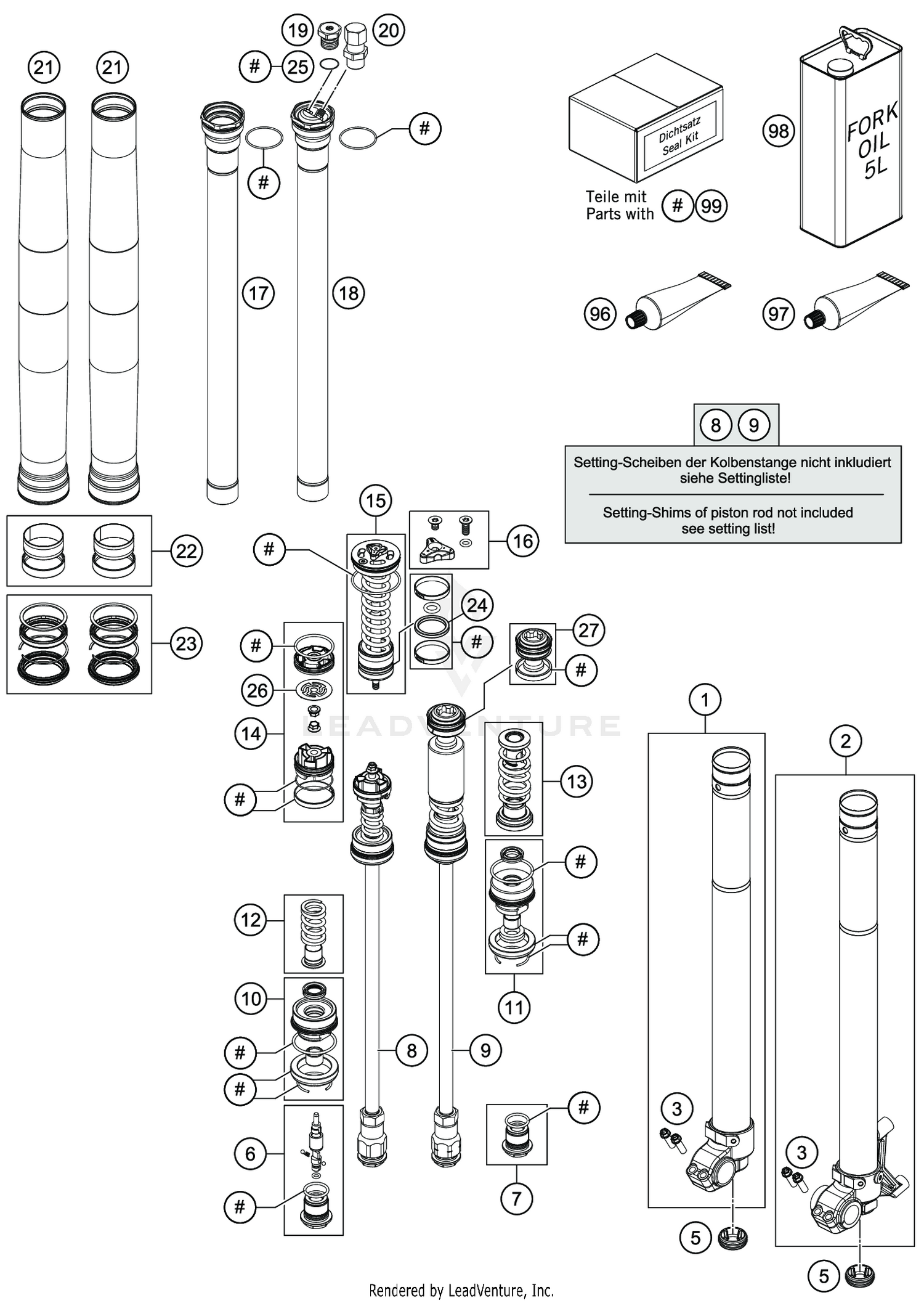 FRONT FORK DISASSEMBLED
