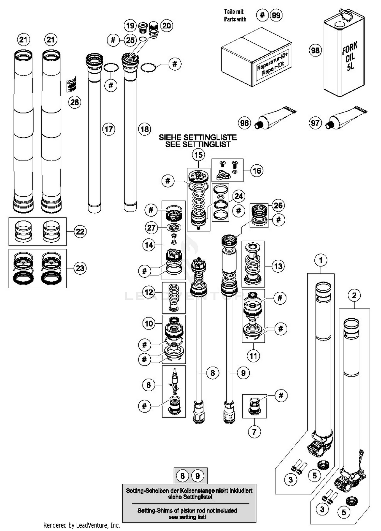 FRONT FORK DISASSEMBLED