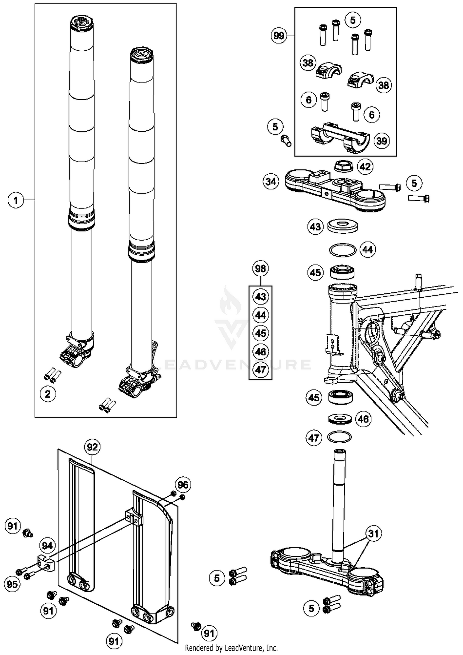 Front Fork, Triple Clamp