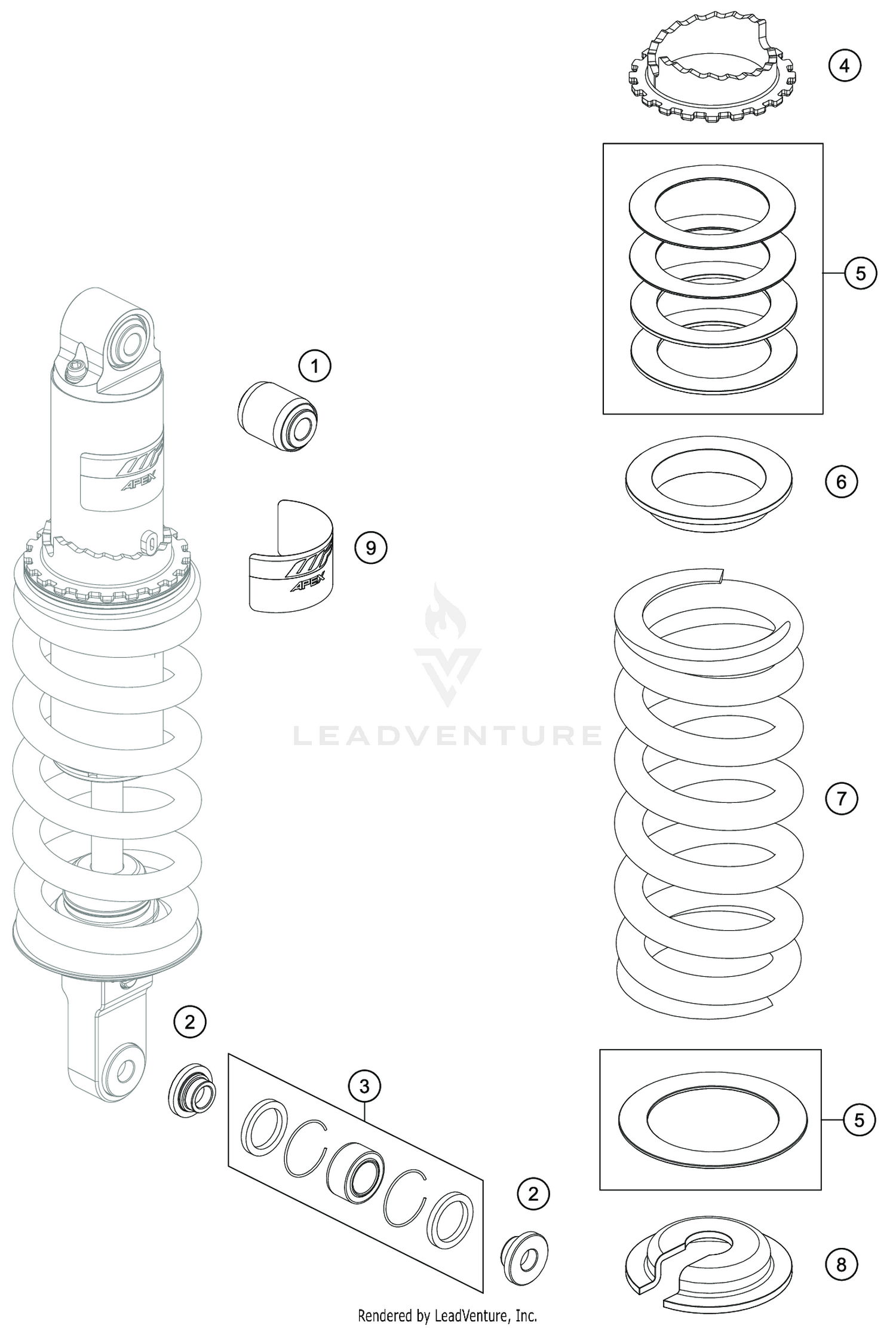 SHOCK ABSORBER DISASSEMBLED