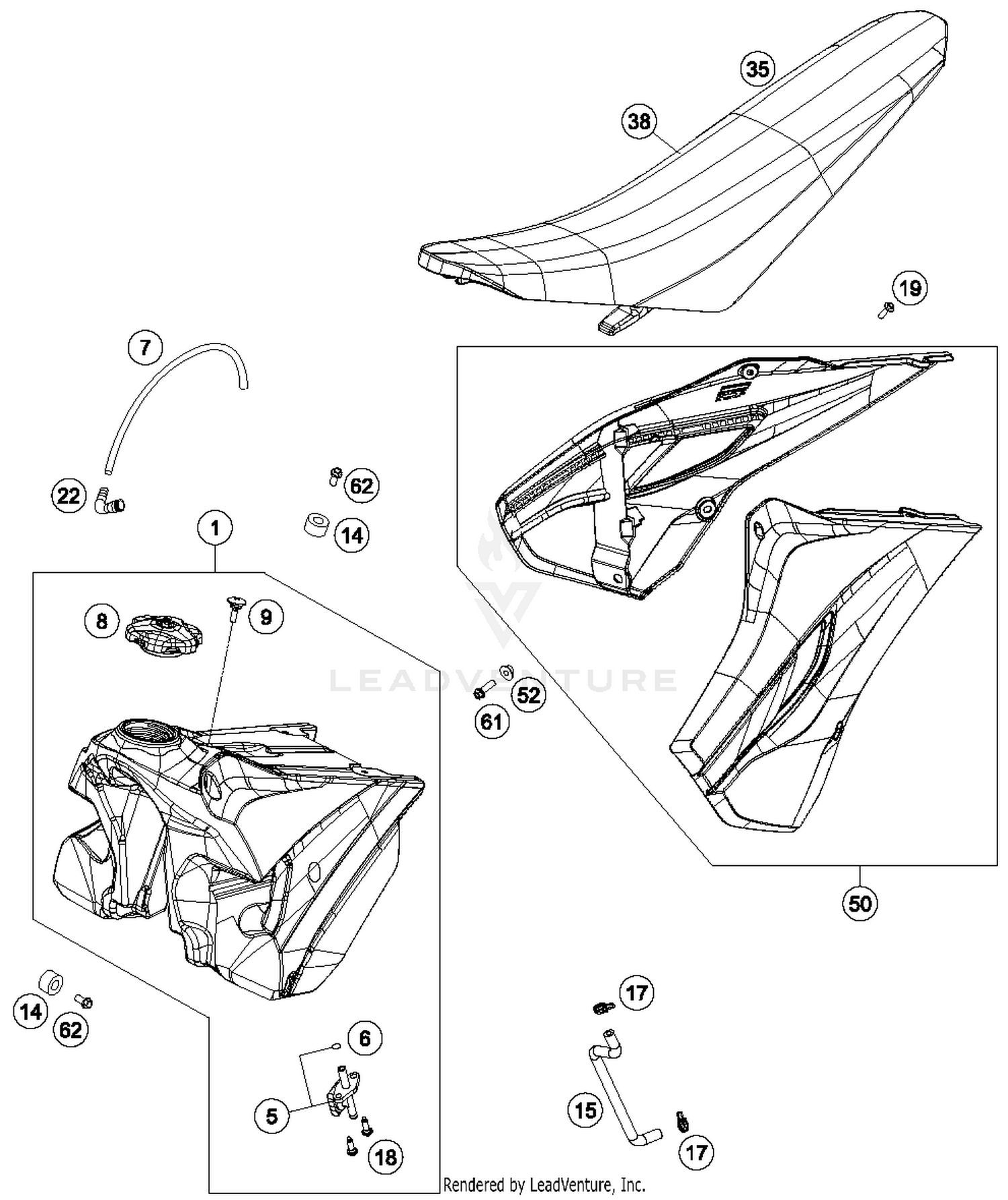 Tank, Seat, Cover